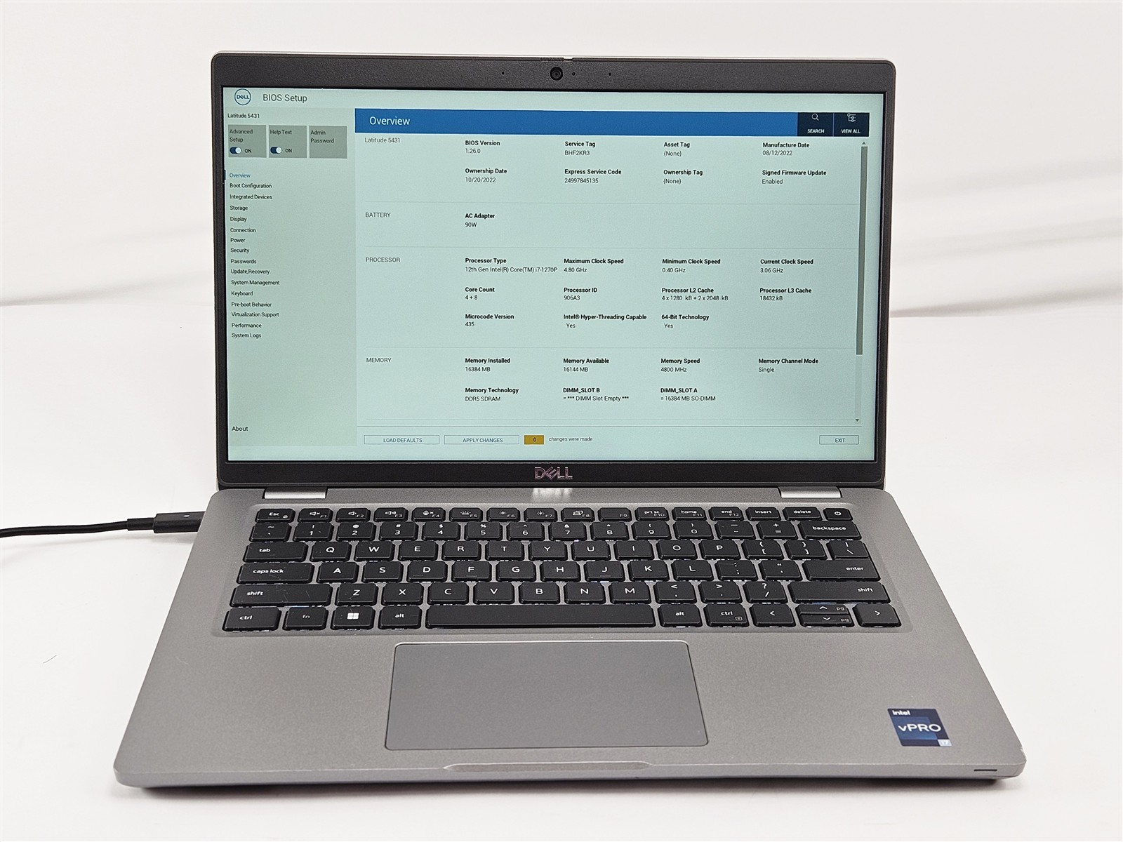 Dell 14″ Latitude 5431 Intel Core i7-1270P 2.2GHz 16GB 256GB SSD Business Laptop