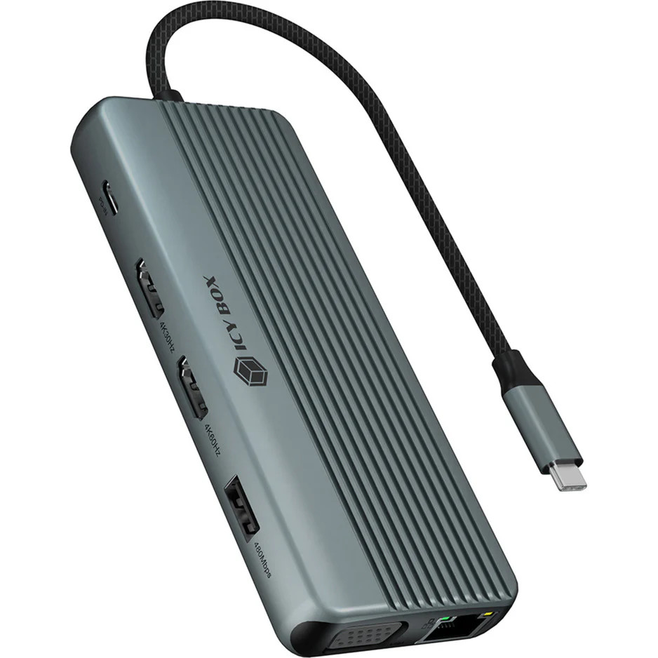 ICY BOX ib-dk4062-cpd 12-in-1 Docking Station (Aluminum)