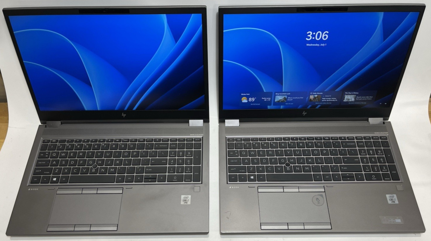 LOT OF 5 HP ZBook Fury 15 G7 i7-10850H – 8GB RAM – 512GB NVMe – 4GB T2000 – W11P