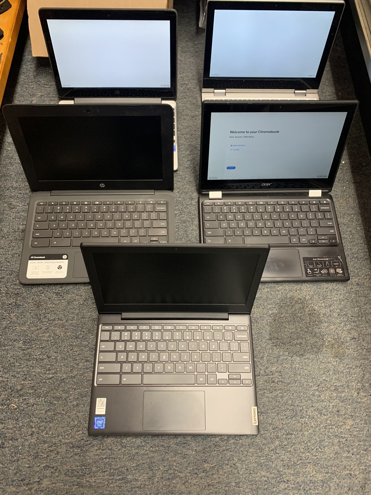 Lot Of Chrome Book Laptops 15 Total Laptops *Read Description Please AS IS*