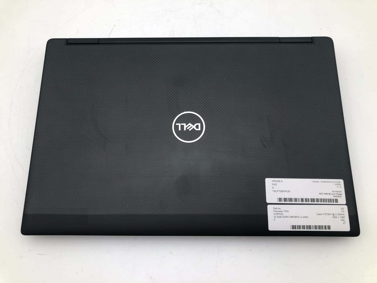 Dell | Precision 7530 | i7-8750H | 32GB | 512GB NVMe | Win 11 Pro | No Battery