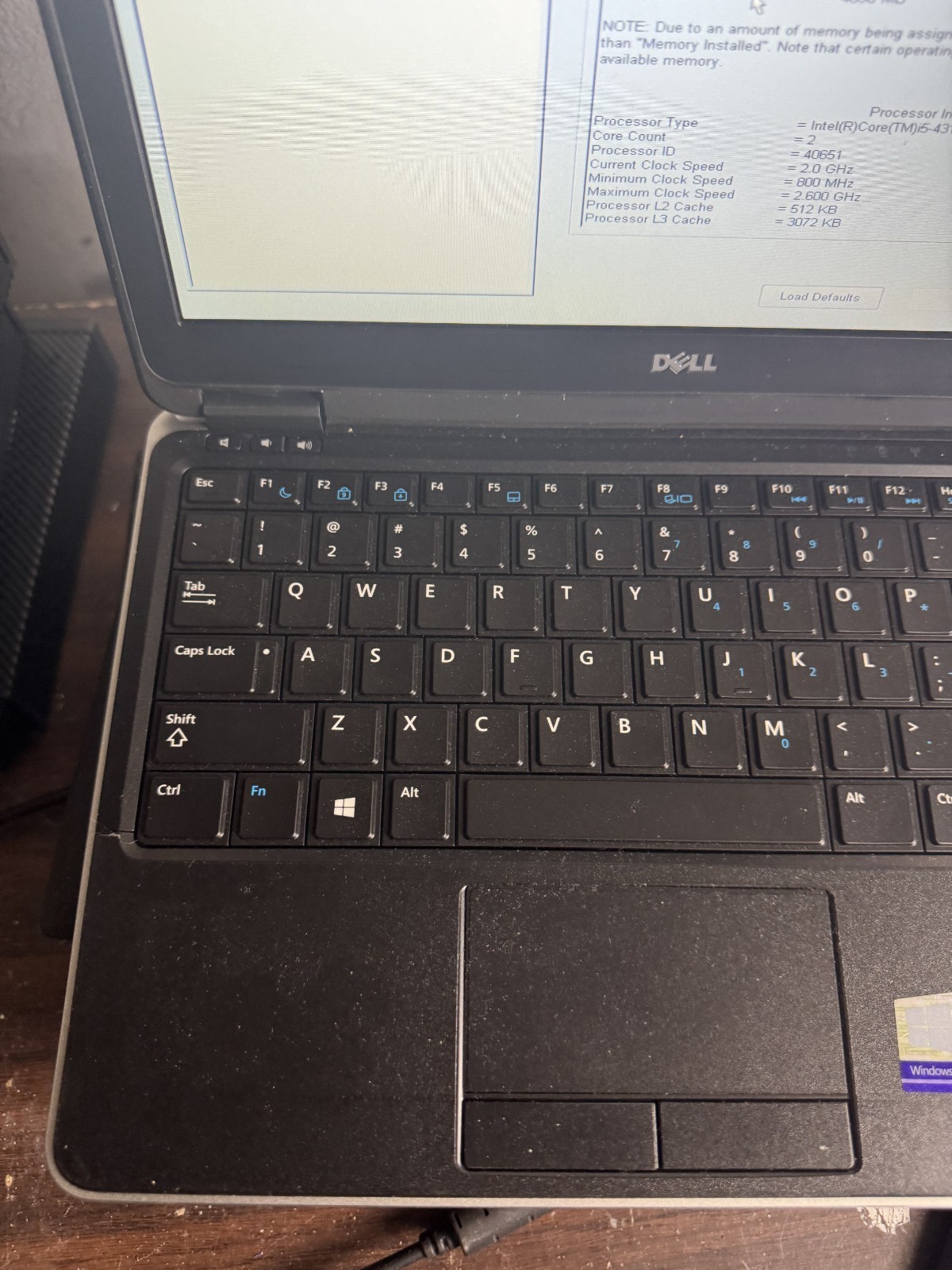 Dell Latitude E7240 Core I5-4310 8GB RAM Laptop For Parts/Repair # 5397