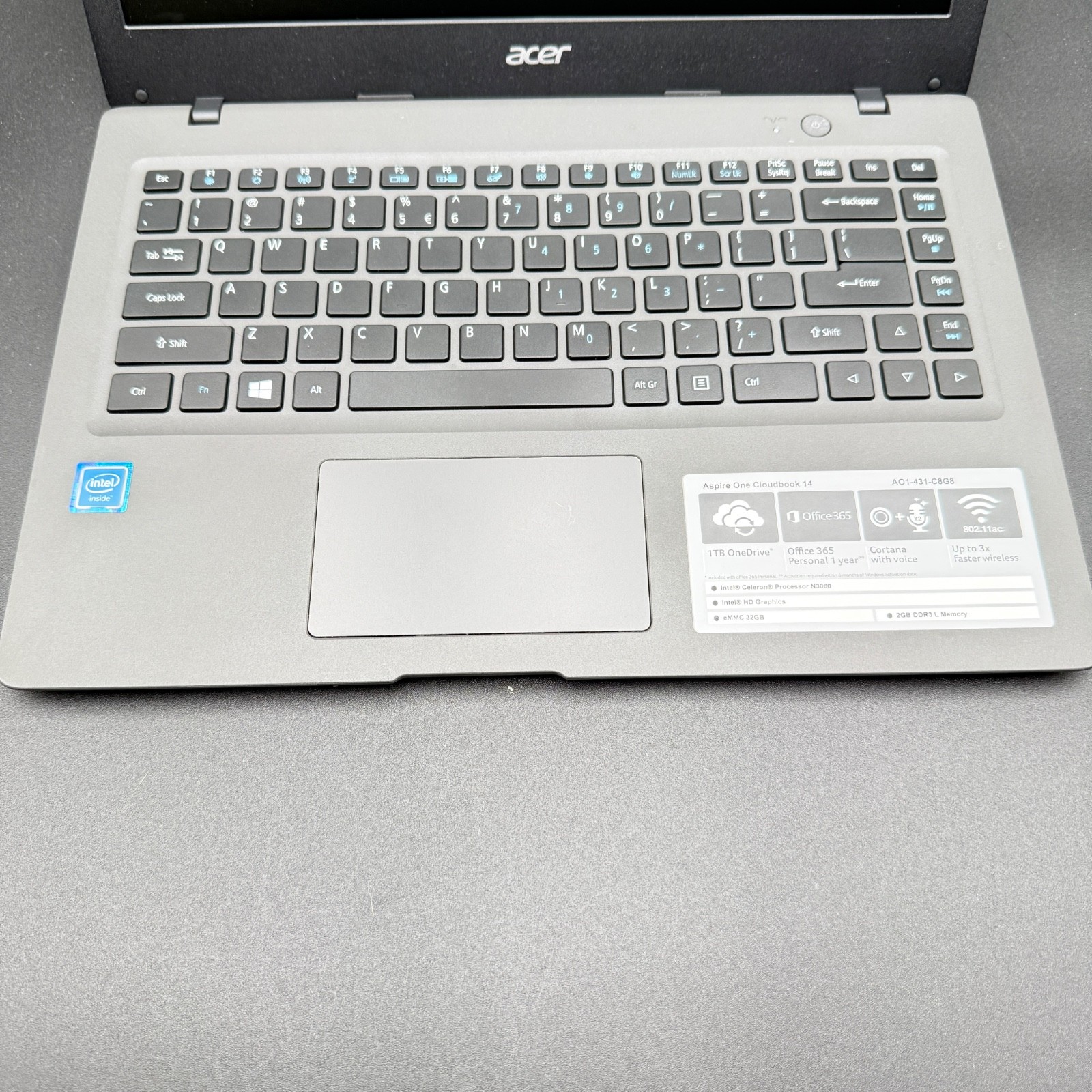 Acer Aspire One Cloudbook 14″ Laptop AO1-431-C8G8 Intel N3060 32GB eMMC 2GB