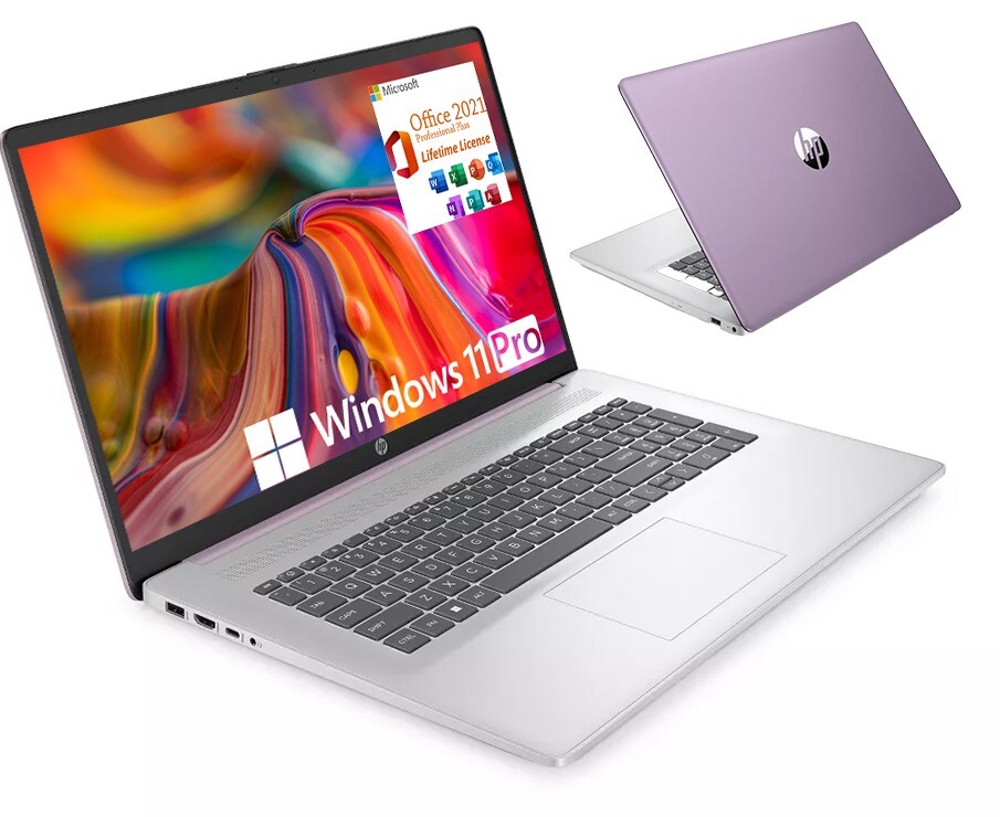 HP Laptop 17.3″ HD+ Intel N200 Up to 32GB RAM& 2TB SSD Win11 Pro+OFFICE Lavender