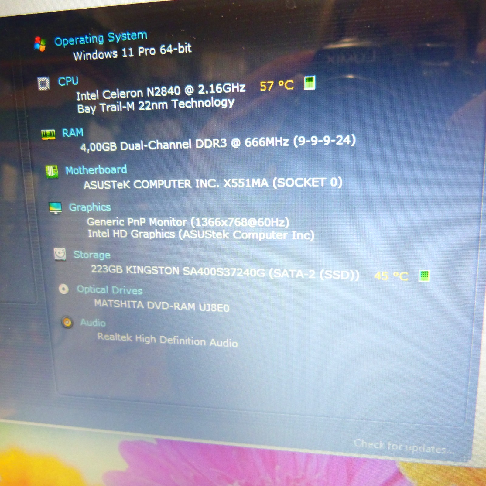 Asus F551 Vivobook PREMIUM 15″ SonicMaster l SSD Windows 11 l HDMI DVDRW