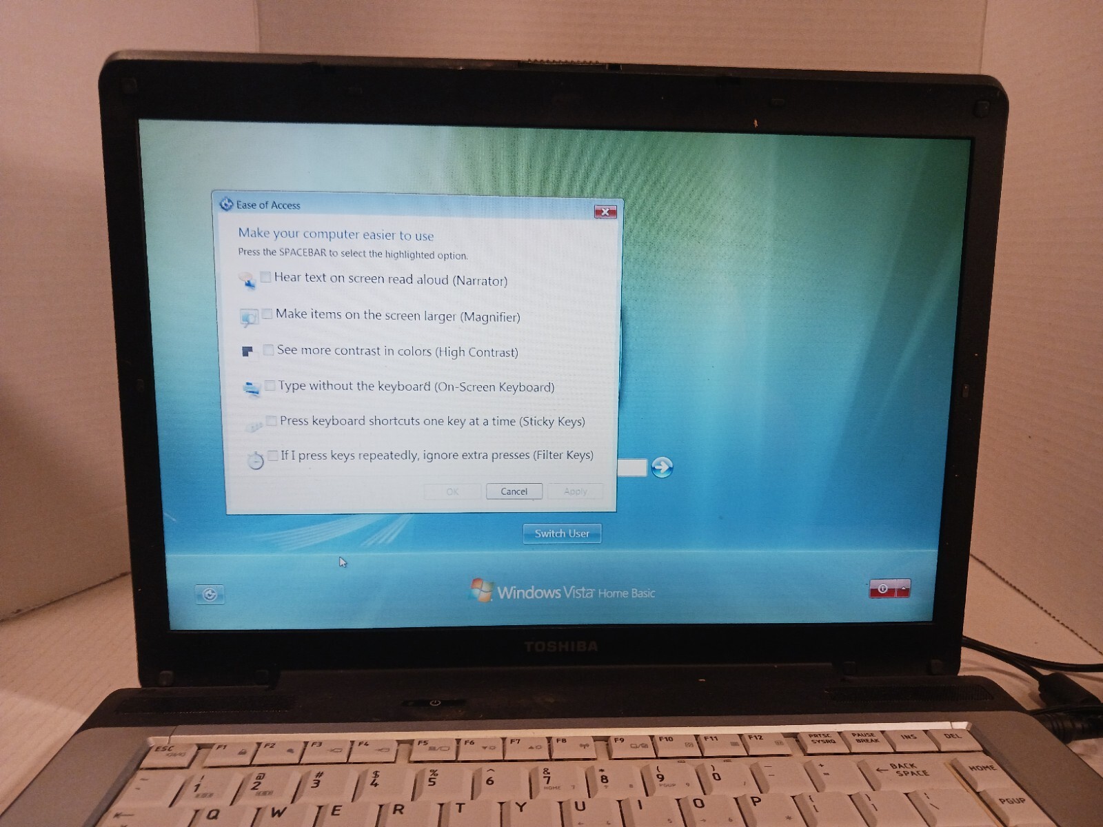 Toshiba Satellite A205 System Unit Window Vista Home Prem Dvd/cd/R ,WORKING COND