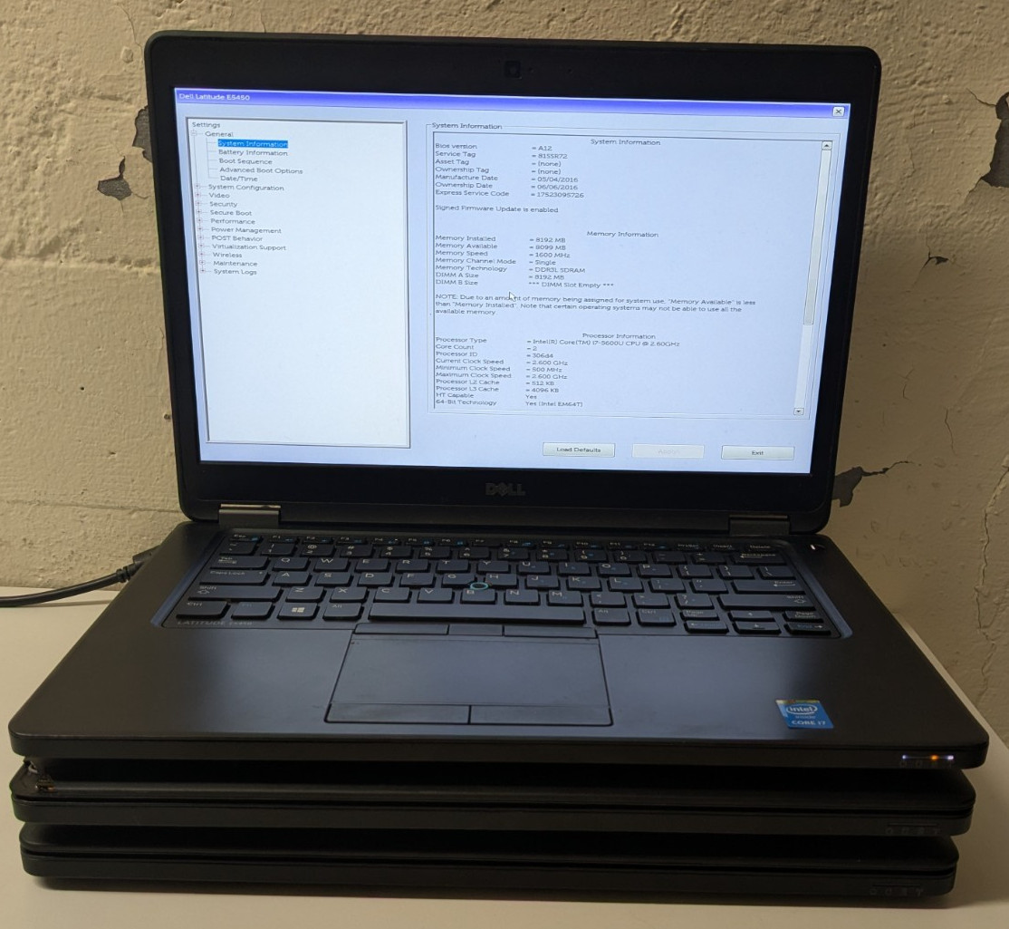Lot of 3 Dell Latitude E5450 14″ Intel Core i7-5600U 2.60GHz SOLD AS-IS