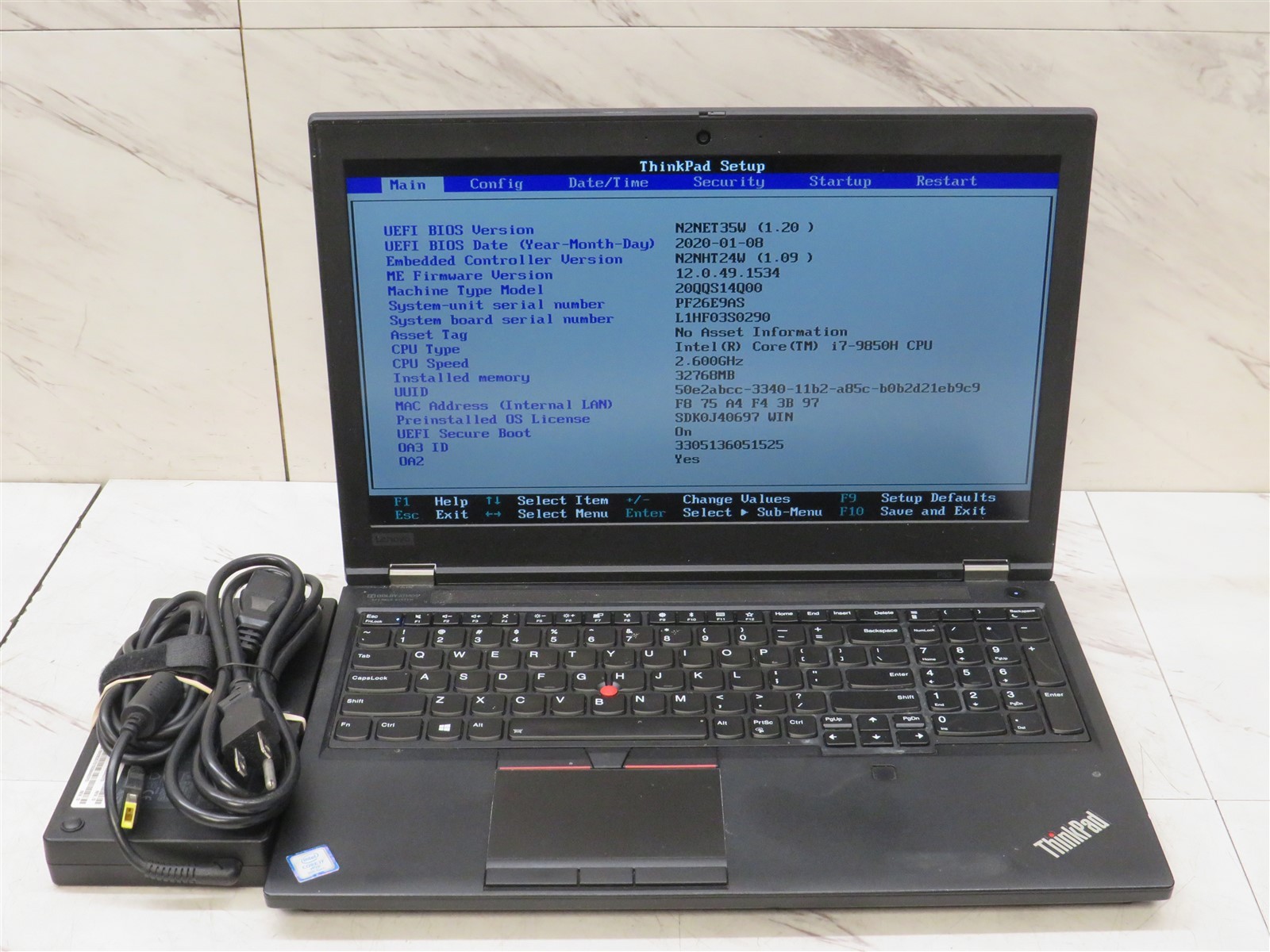 Lenovo ThinkPad P53 Intel Core i7-9850H@2.6GHz 32GB RAM AC