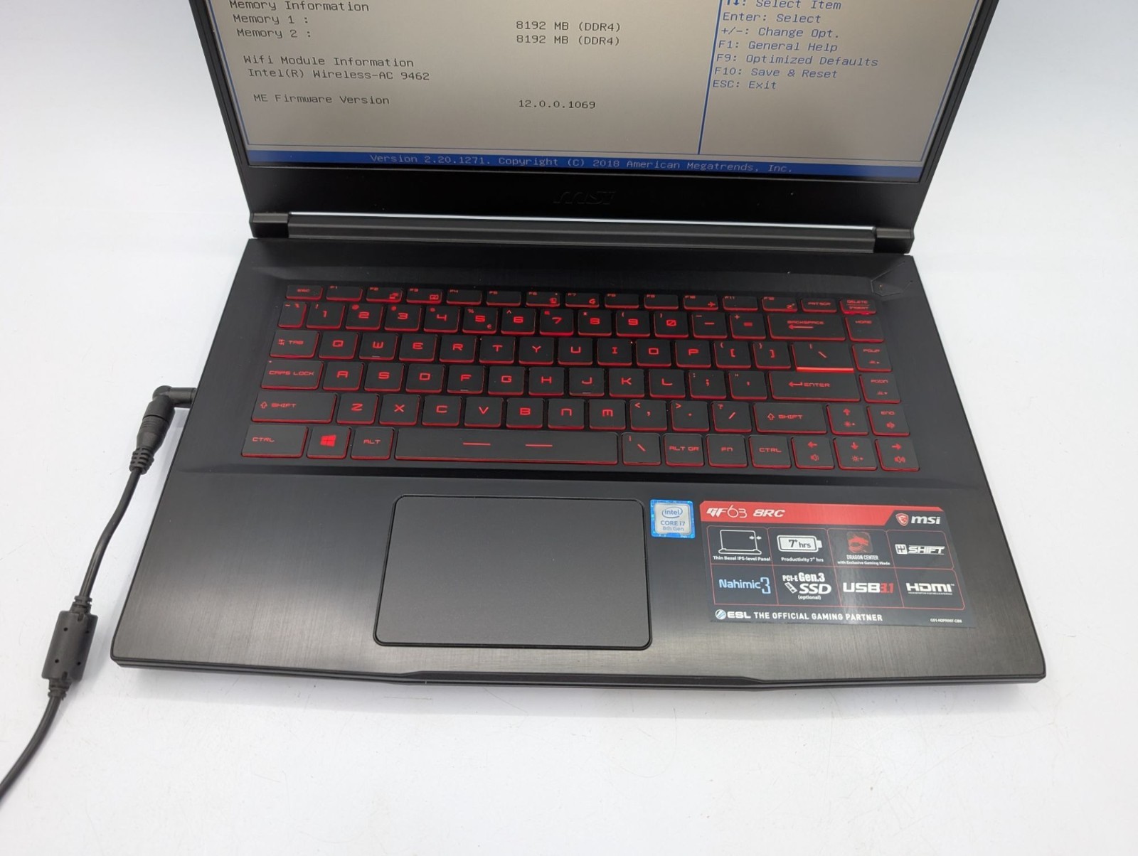 MSI GF63 8RC-252CA 15.6″ Display Intel Core i7-8750H 2.20GHz Processor Laptop