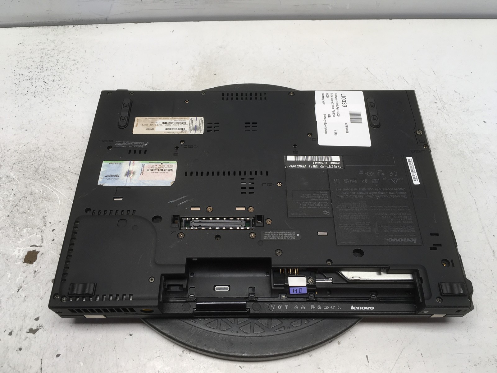 Lenovo ThinkPad T400 Intel Core 2 Duo P8400 2.26GHz 4 GB NO HDD No Batt