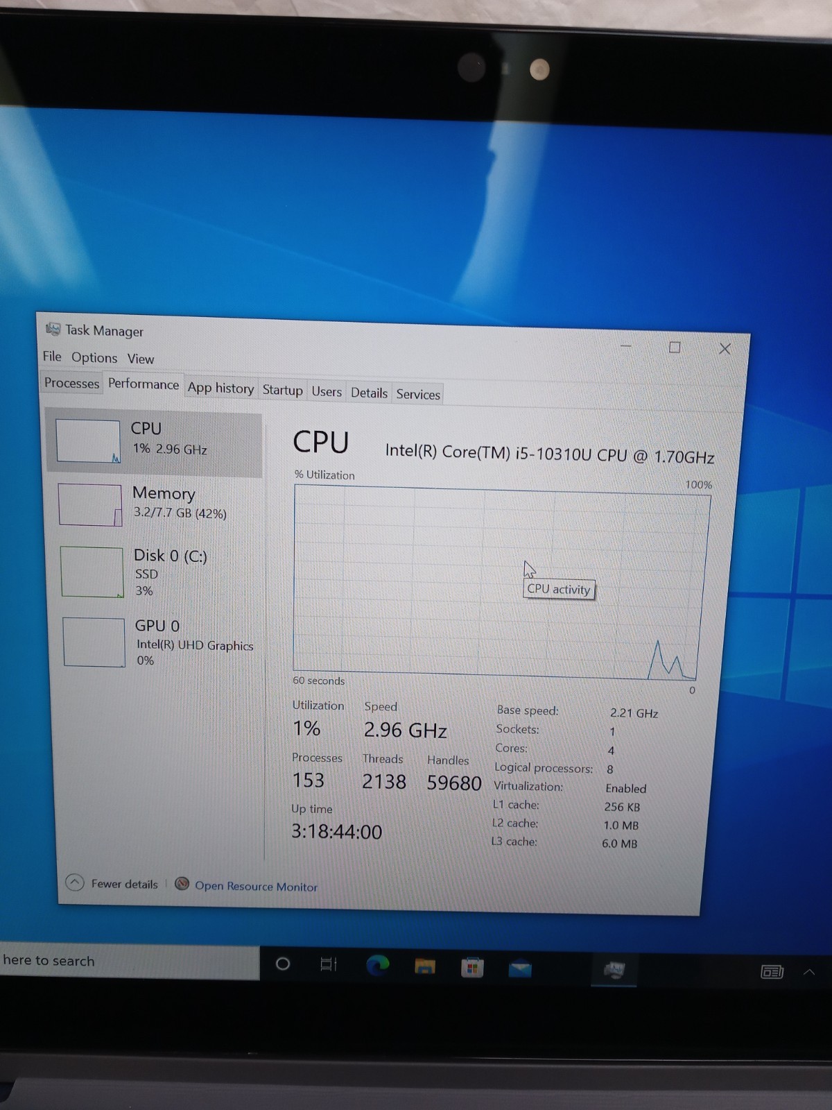 Dell Latitude 7210 2-in-1 | i5-10310U@1.7GHZ | 8GB RAM 128GB SSD Win 10P | READ