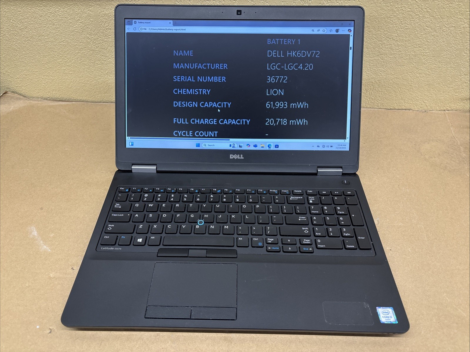 Dell Latitude E5570 Laptop | i5-6200U | 8GB RAM | 256 GB M.2 | w/ AC Adapter
