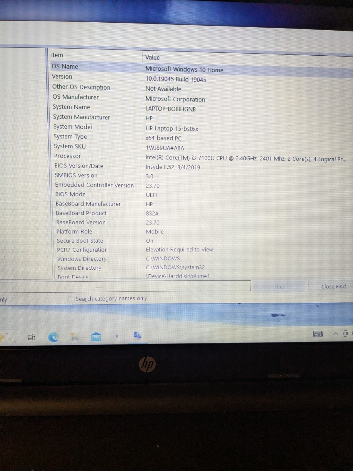 HP 15-bs062st Laptop 15.6″ Core i3 2.40GHz 6GB 1TB HDD Win10 Gray