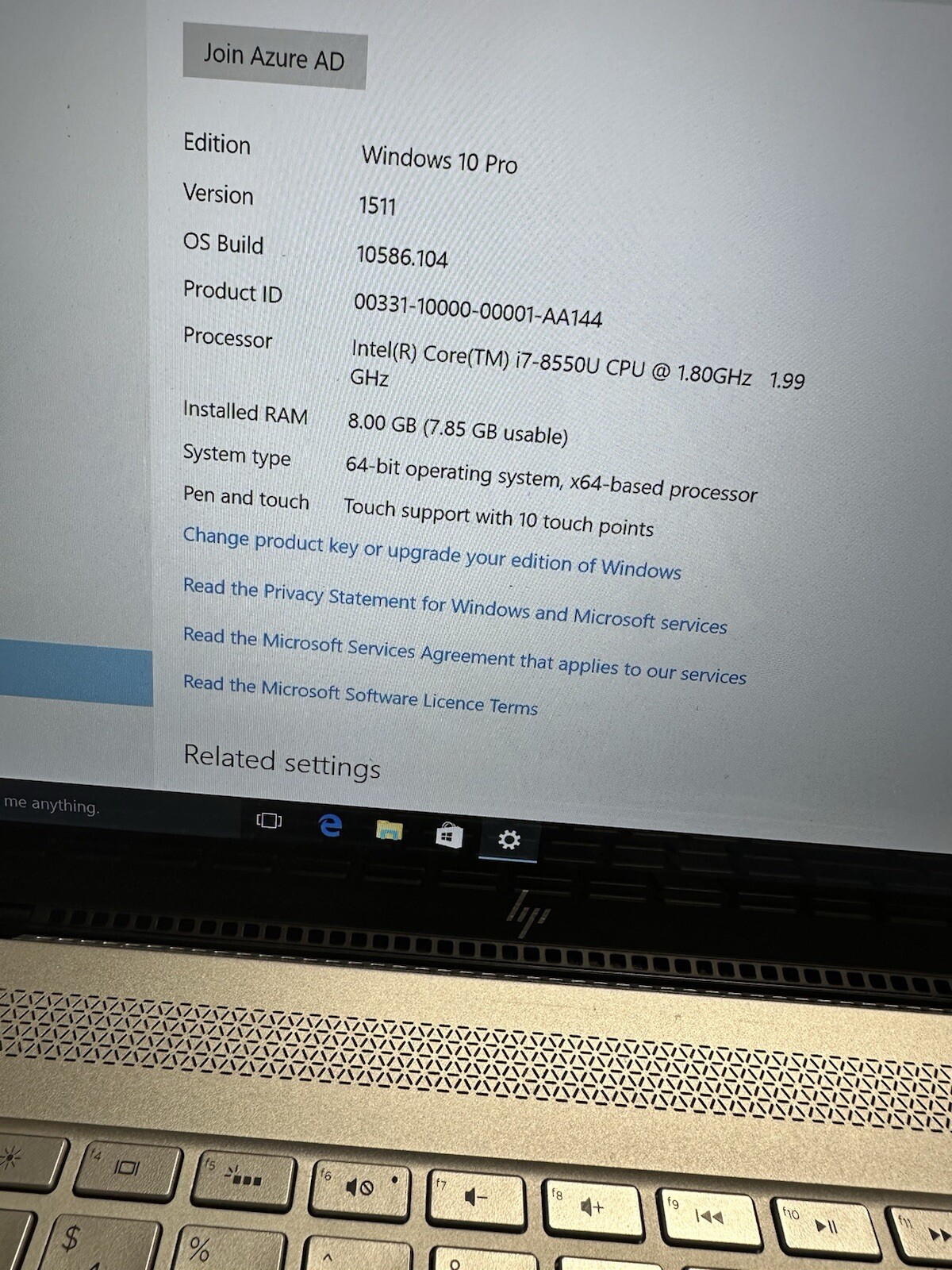 HP ENVY 13t-ad100 13″ Laptop, Touch Screen, Intel Core i7-8550U 8GB RAM, 360 GB