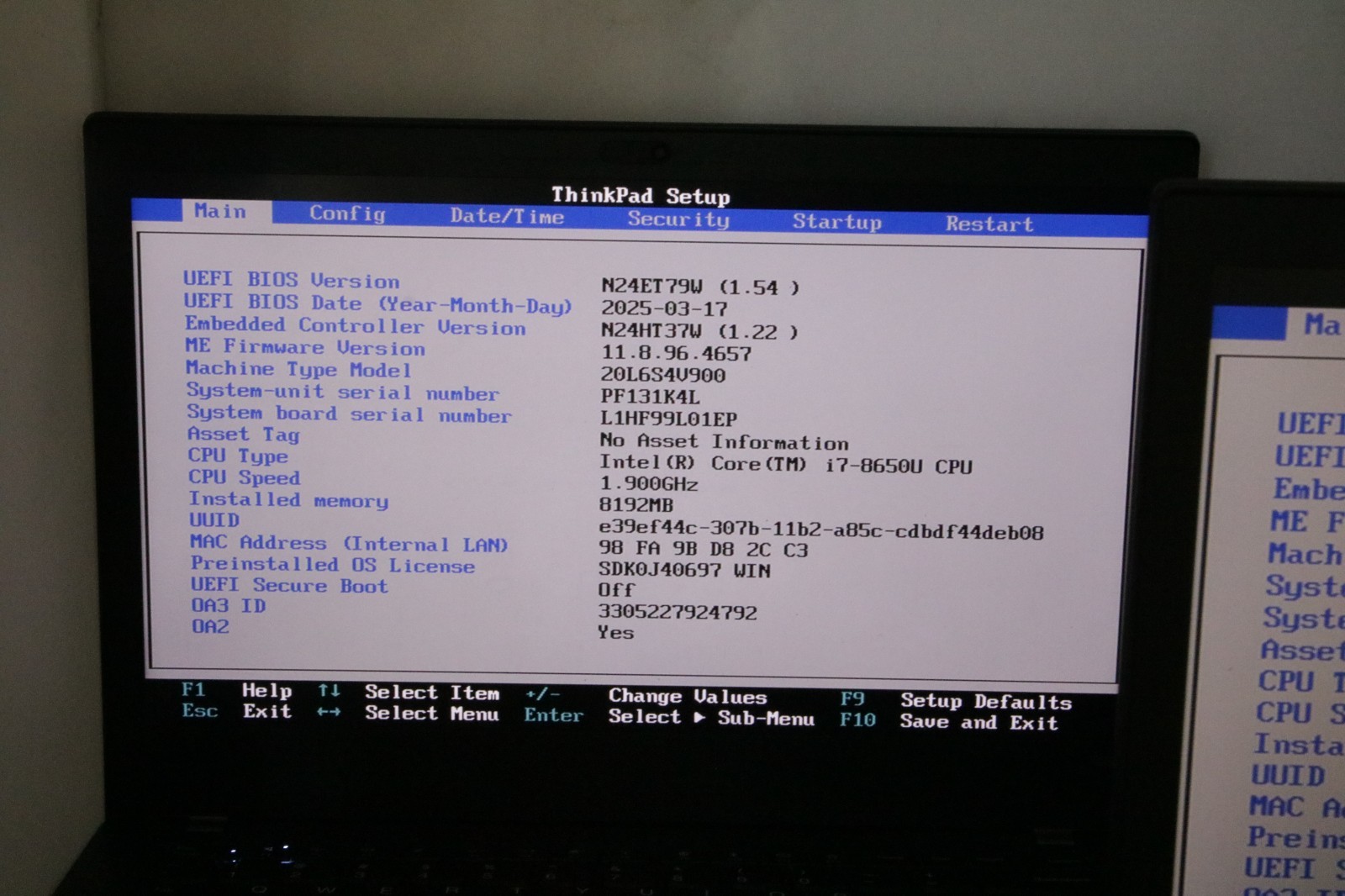 Lenovo ThinkPad T480 – i7-8650U – 8GB, No SSD/Windows, No 2nd Battery – Lot of 2