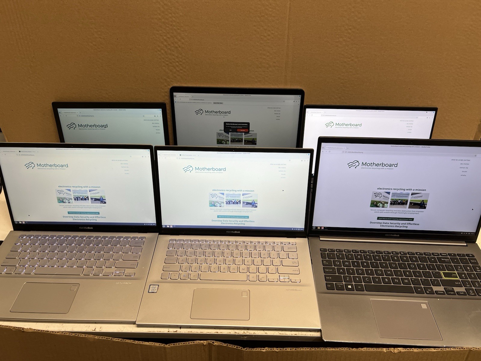 Lot of 6 ASUS VivoBook ExpertBook i5 i3 Celeron Pentium 4-8GB Laptops