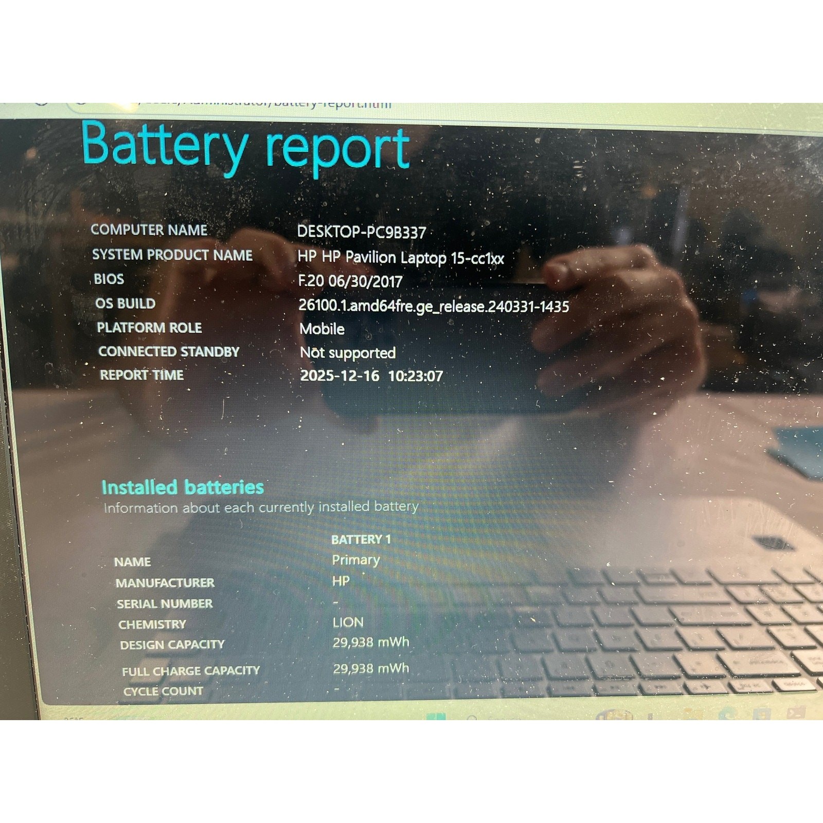 HP Pavilion Laptop 15-cc123cl Intel Core i5-8250U 8GB 128GB 15.6″ Trackpad prob