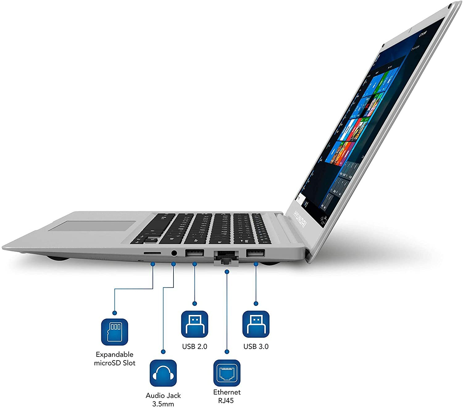 Hyundai Thinnote-A, 14.1″ Celeron Laptop, 4GB RAM, 64GB Storage, Expandable 2.5″