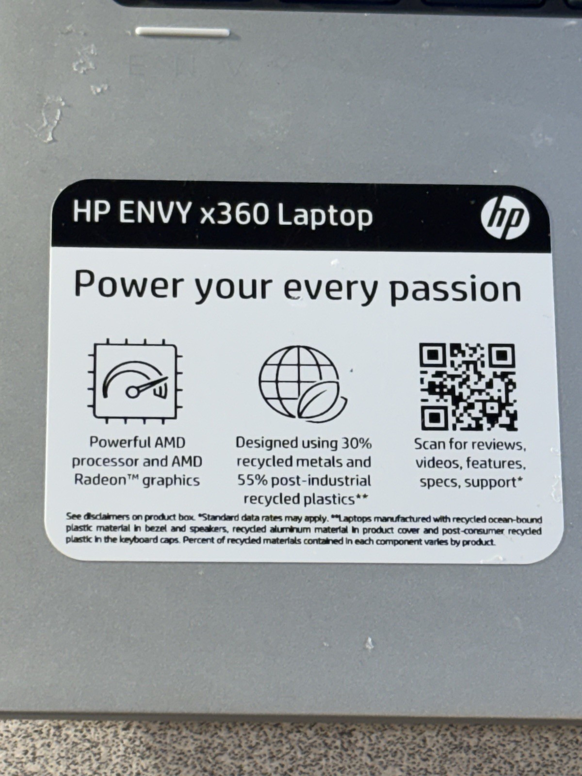 HP Envy X360 2-in-1 14| Ryzen 5 8650HS Radeon 760M Gr 16GB RAM 512GB SSD Touchs