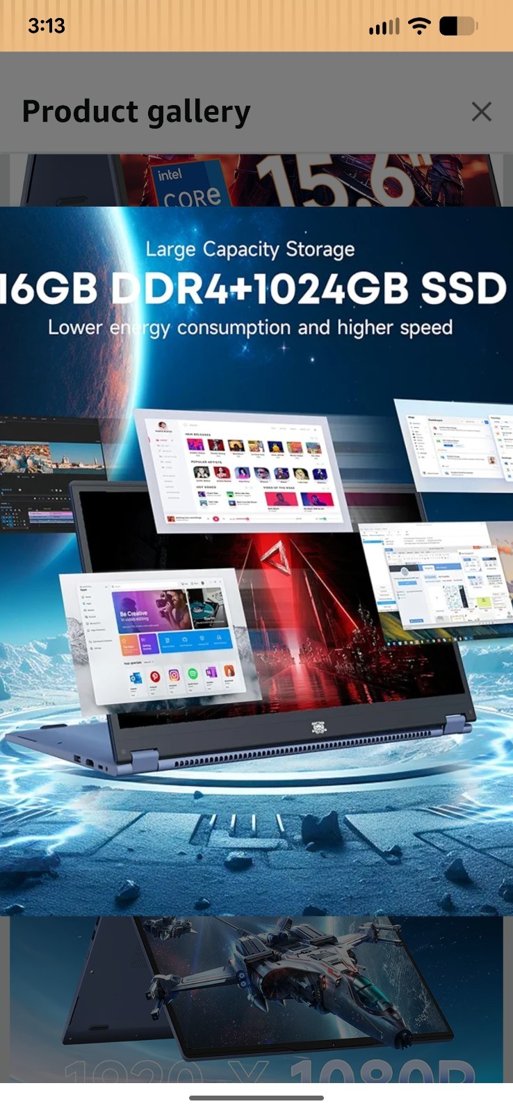 THEYETI 15.6″ 2-in-1 Touchscreen Laptop Intel i3-1215U 16GB 1TB SSD Windows 11