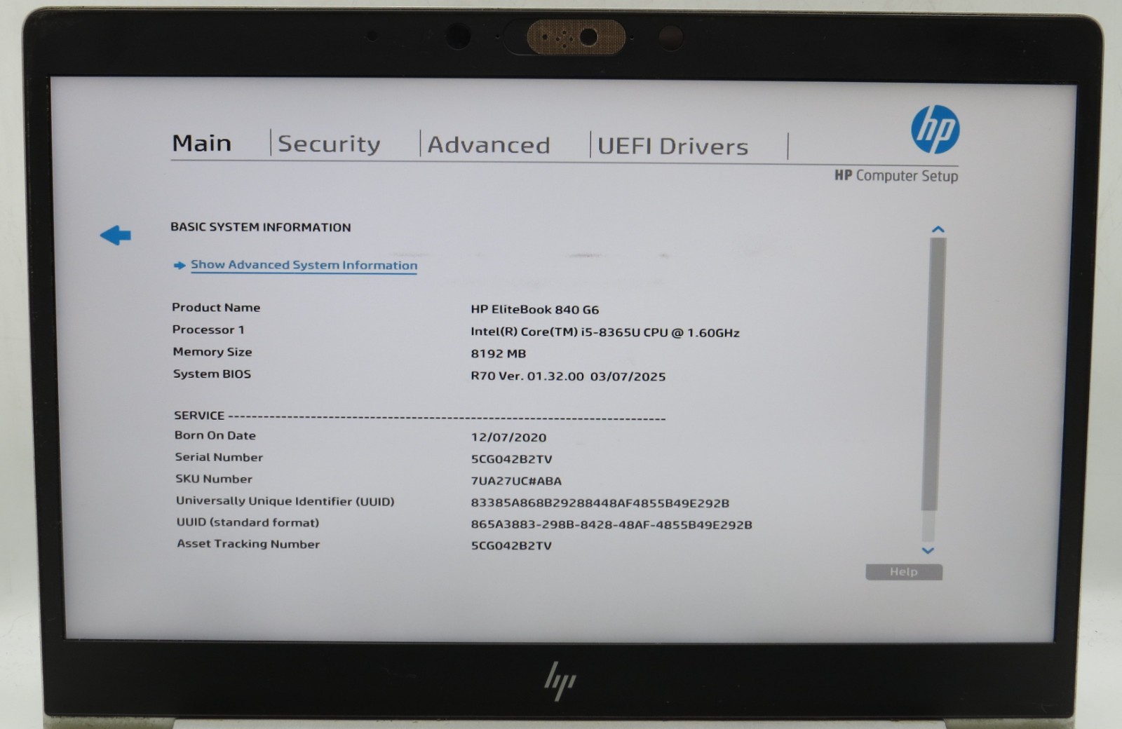 HP EliteBook 840 G6 | i5-8365U @ 1.60 | 8GB RAM | 256GB M.2 | No OS w/AC