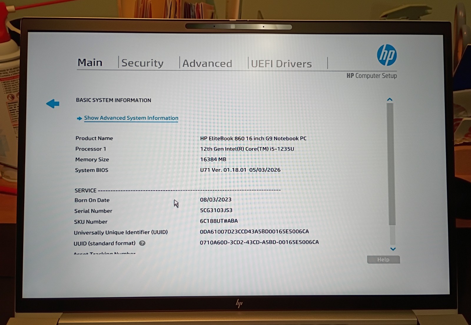 HP EliteBook 860 G9 i5-1235U @1.30GHz /16GB/512GB NVMe/MS Office 2007/Win 11PRO