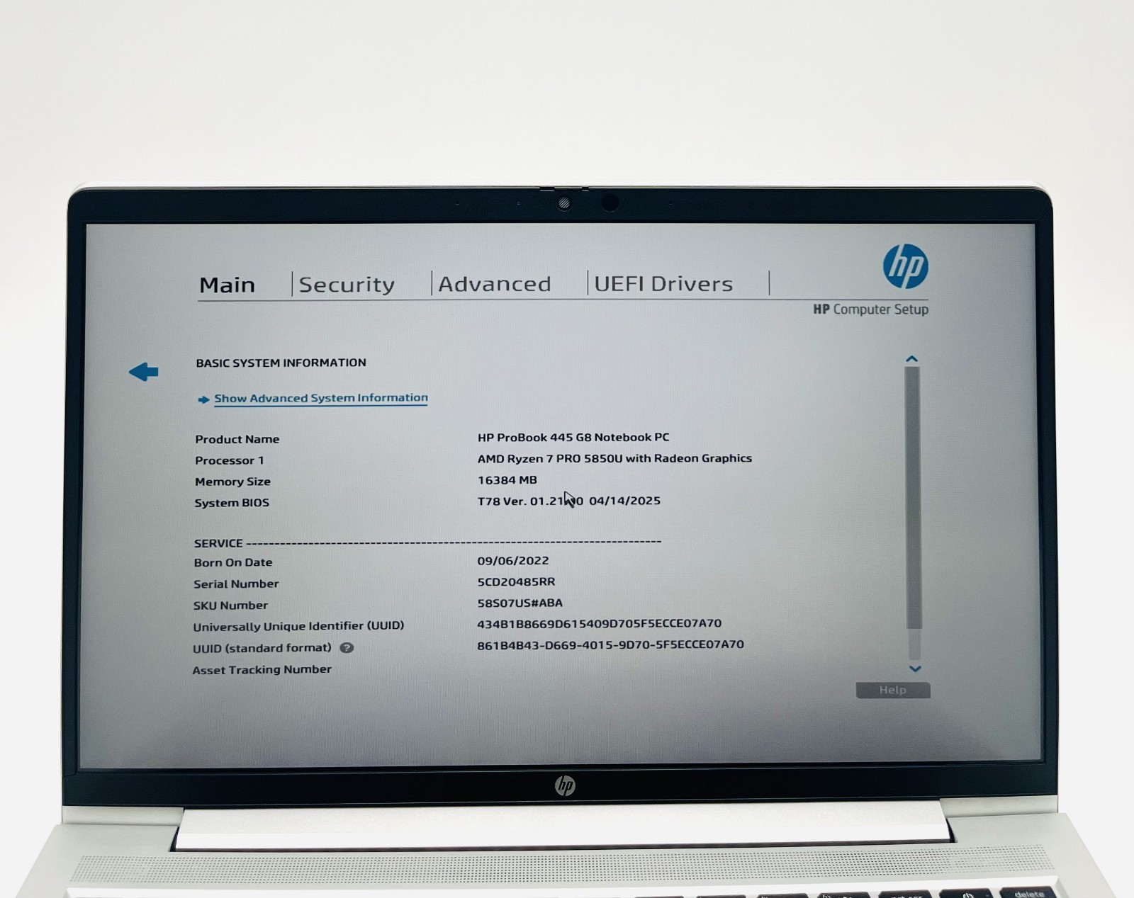 HP ProBook 445 G8 Ryzen 7 Pro 5850U 16GB RAM 256GB SSD 14″ Laptop