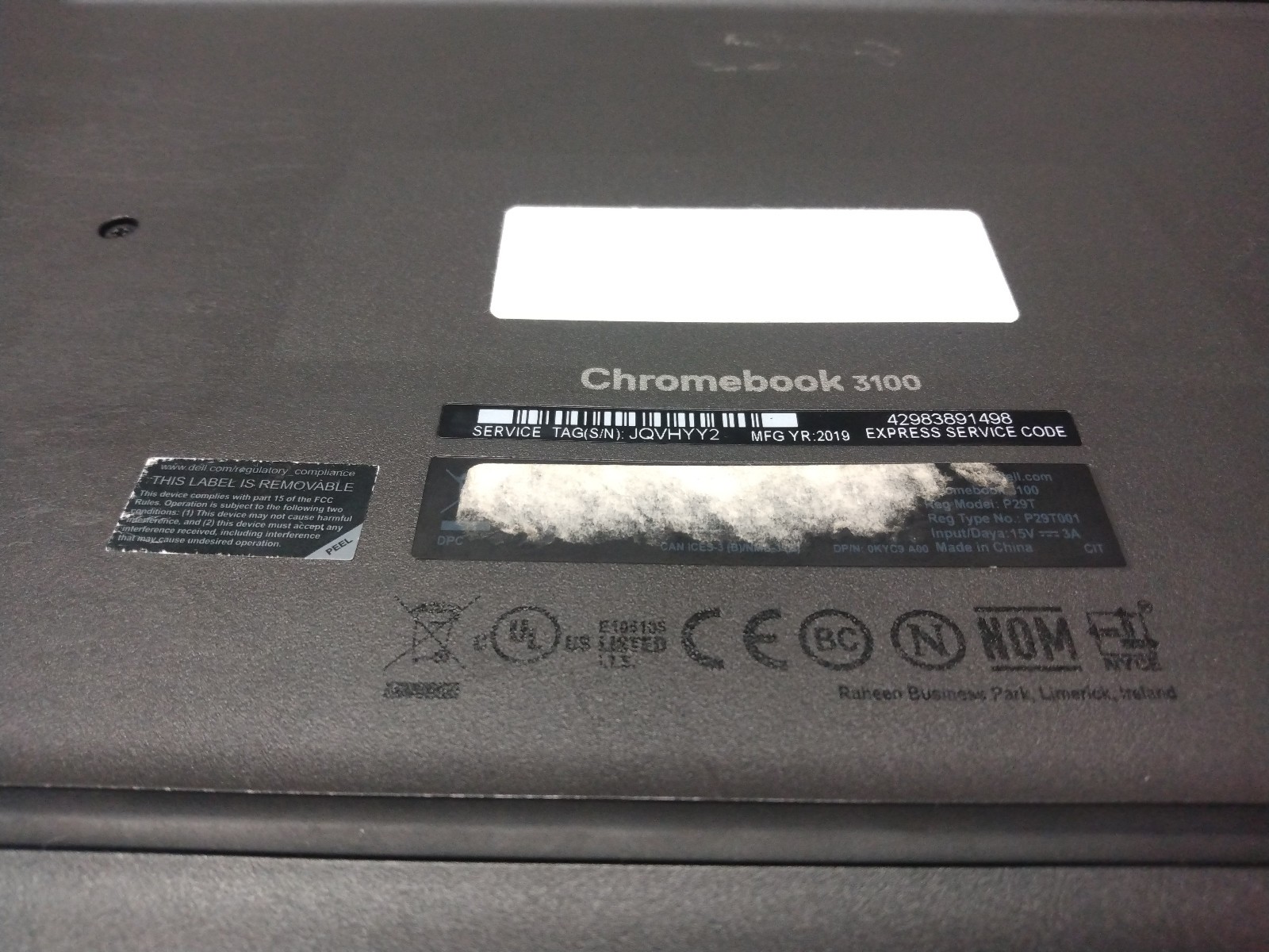 Dell Chromebook 11 3100 11.6” Celeron N4000 4GB RAM 32GB eMMC Unlocked