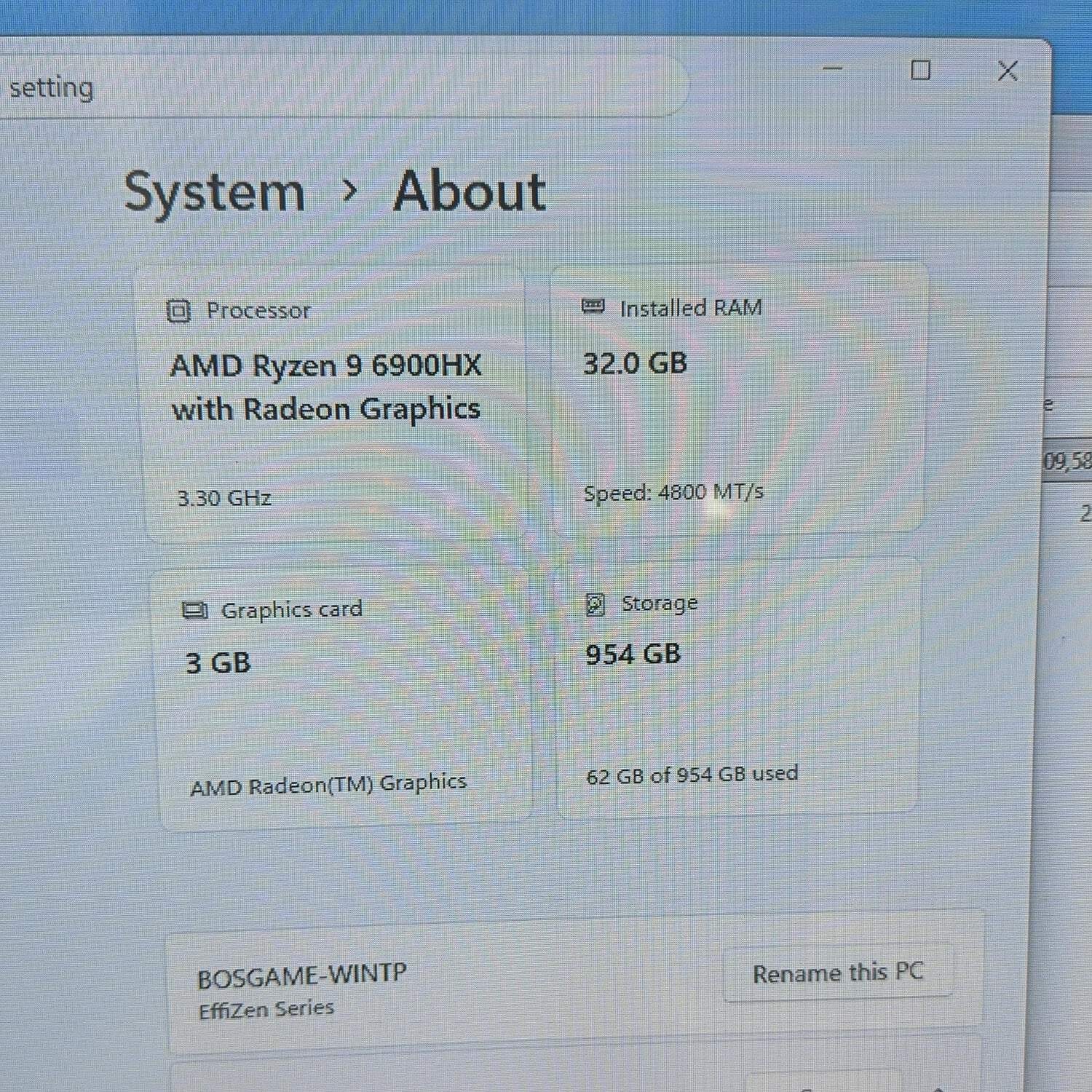 BoseGame P3 Ryzen 9 6900HX 3.30GHz 32GB RAM 1TB SSD