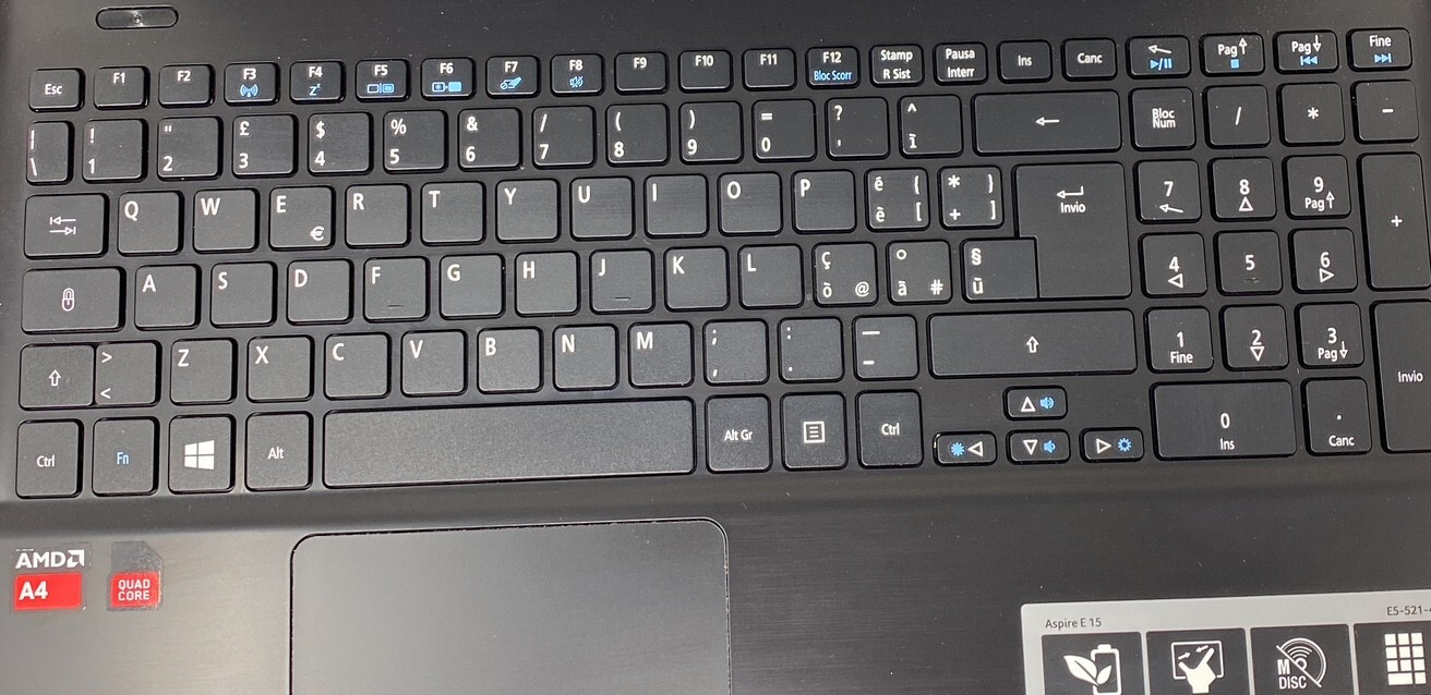 Acer Aspire E5-521-45T9/ AMD CPU A4-6210 1.80GHZ/RAM 4GB/SSD 120GB/W11 Pro