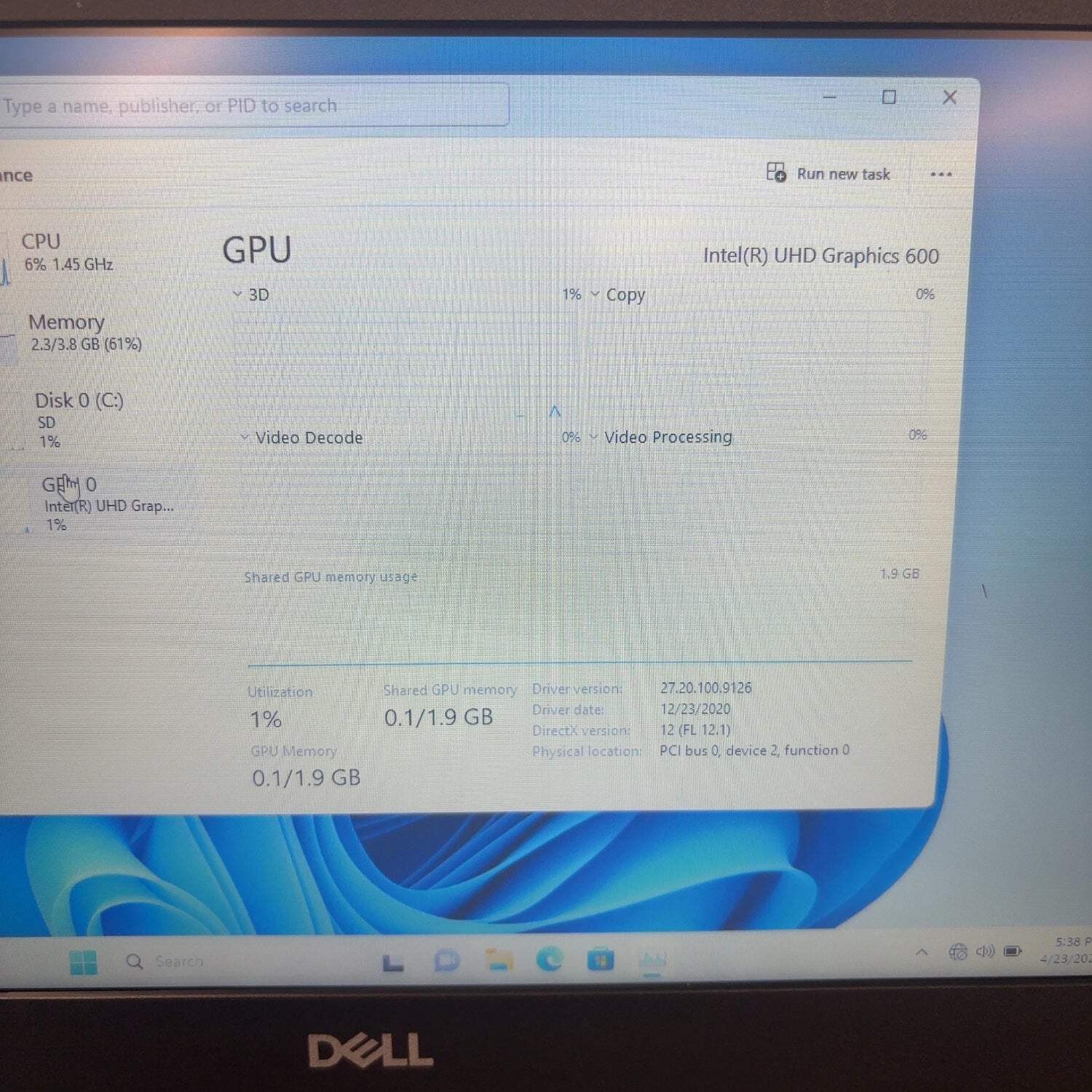 Dell Latitude 3190 12″ Celeron N4120 1.1GHz 4GB RAM 64GB SSD