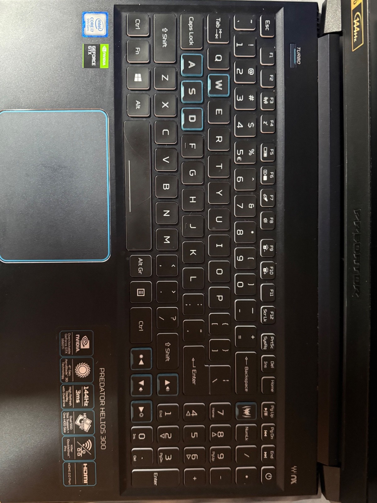 Acer Predator Helios 300 15.6 in (256GB SSD, Intel Core i7 9th Gen. 2.60 GHz 16