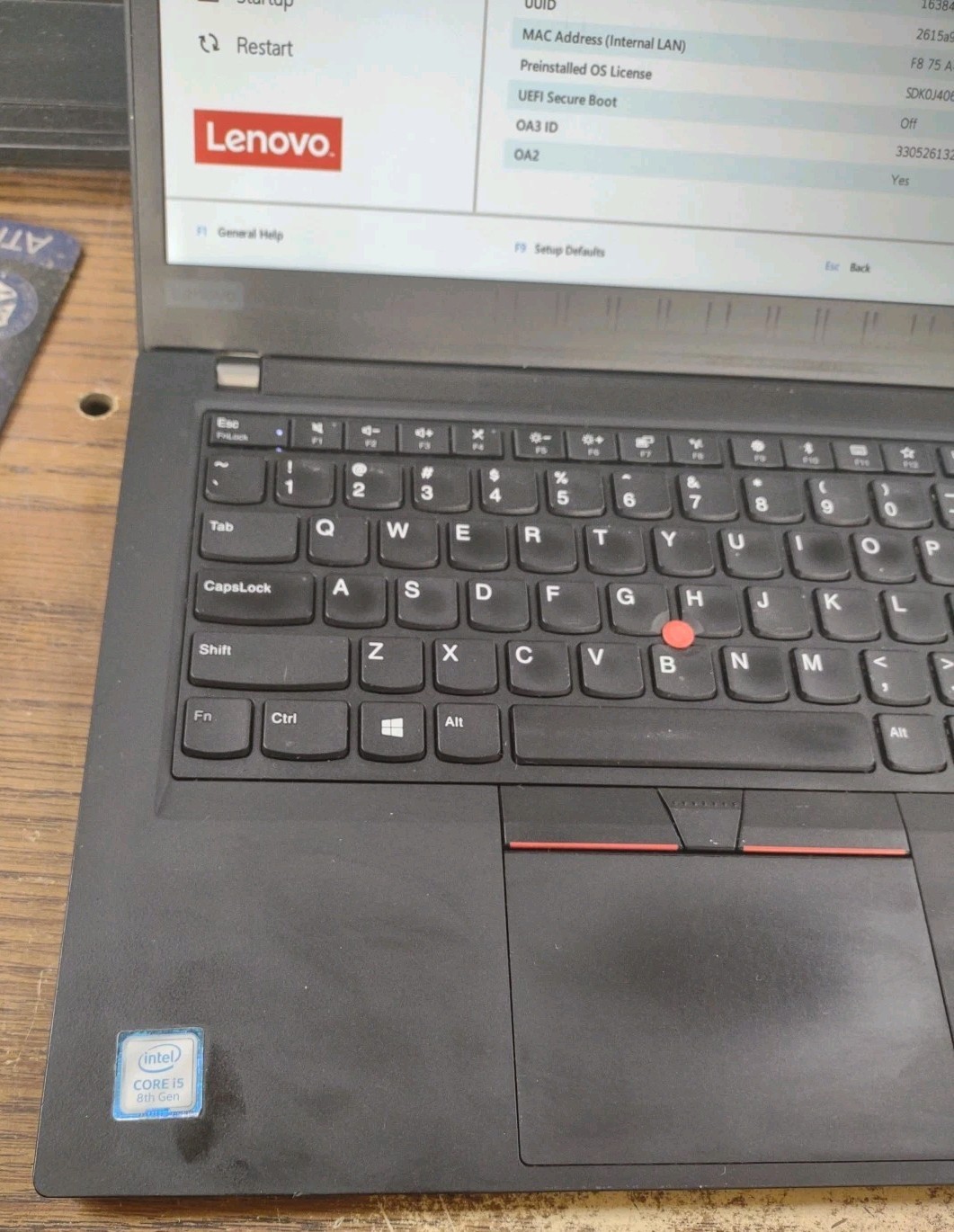 Lenovo ThinkPad T490 14″ W/ i5-8265U 1.6GHz, 8GB, 256GB