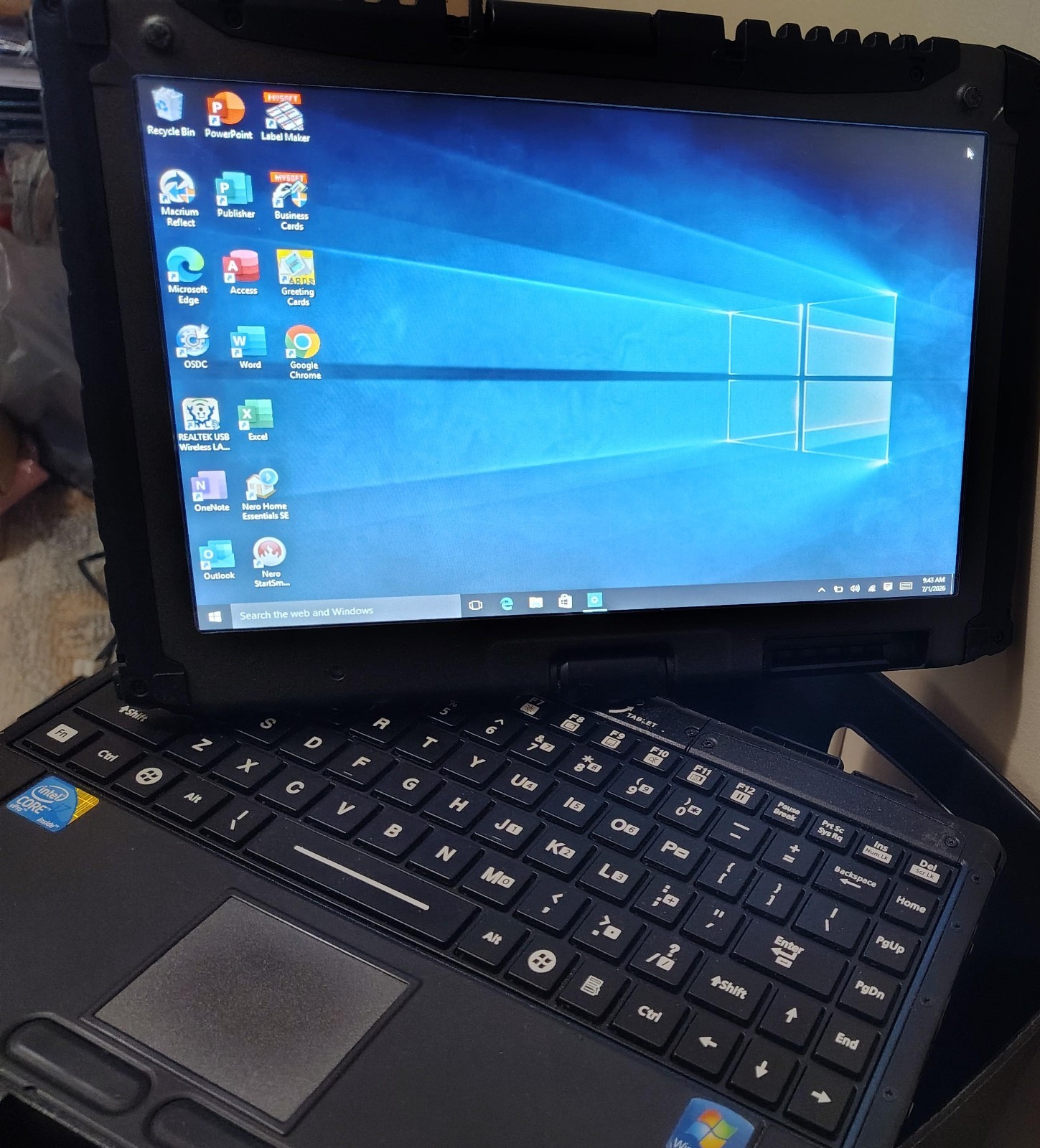 Rugged 2-in-1 Touch Getac V200 Intel i7 w/ 2TB SSD Win 10 pro Police Laptop