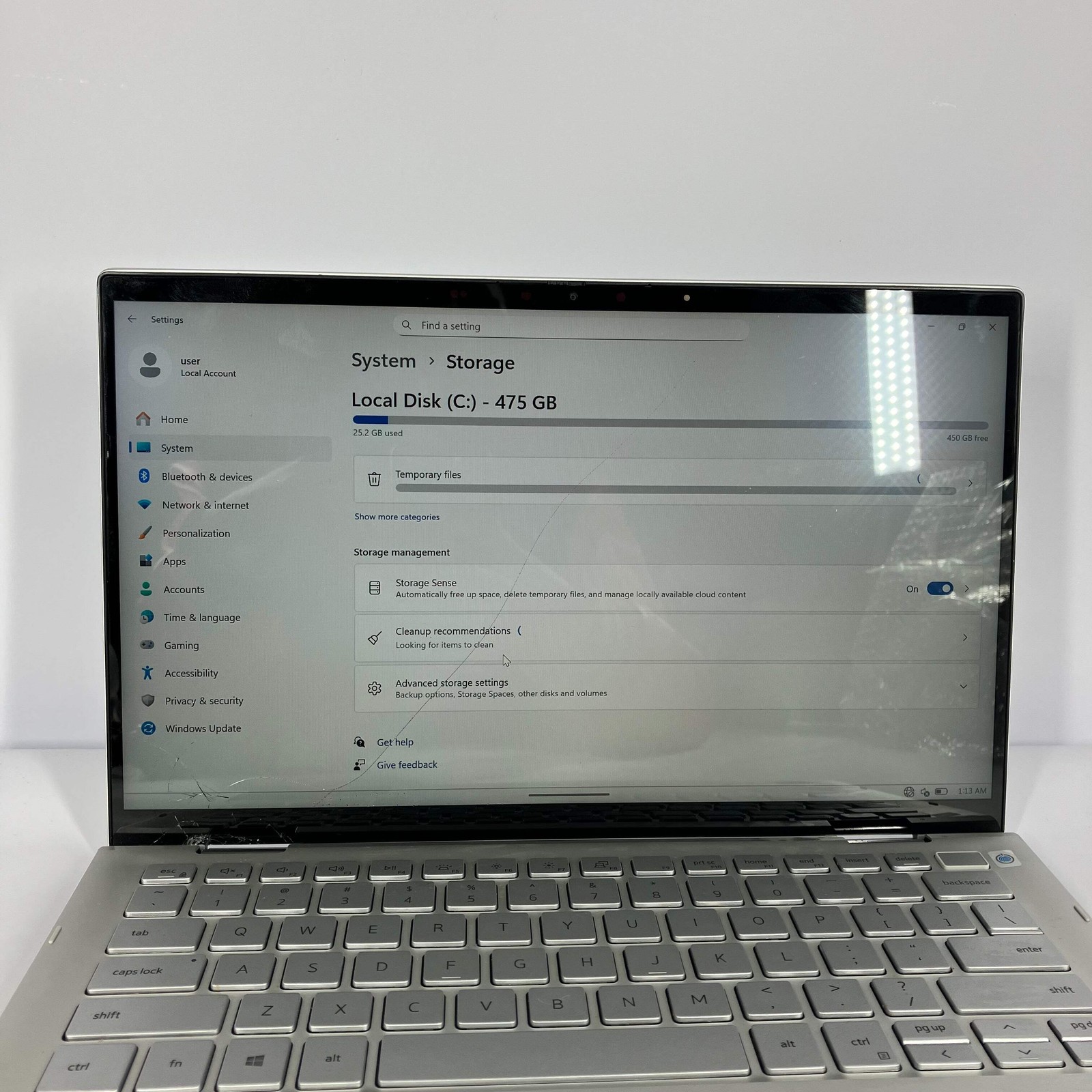 Broken Dell Inspiron 7300 13.3″ i5-10210U 1.6GHz 8GB RAM 512GB SSD Cracked Scree