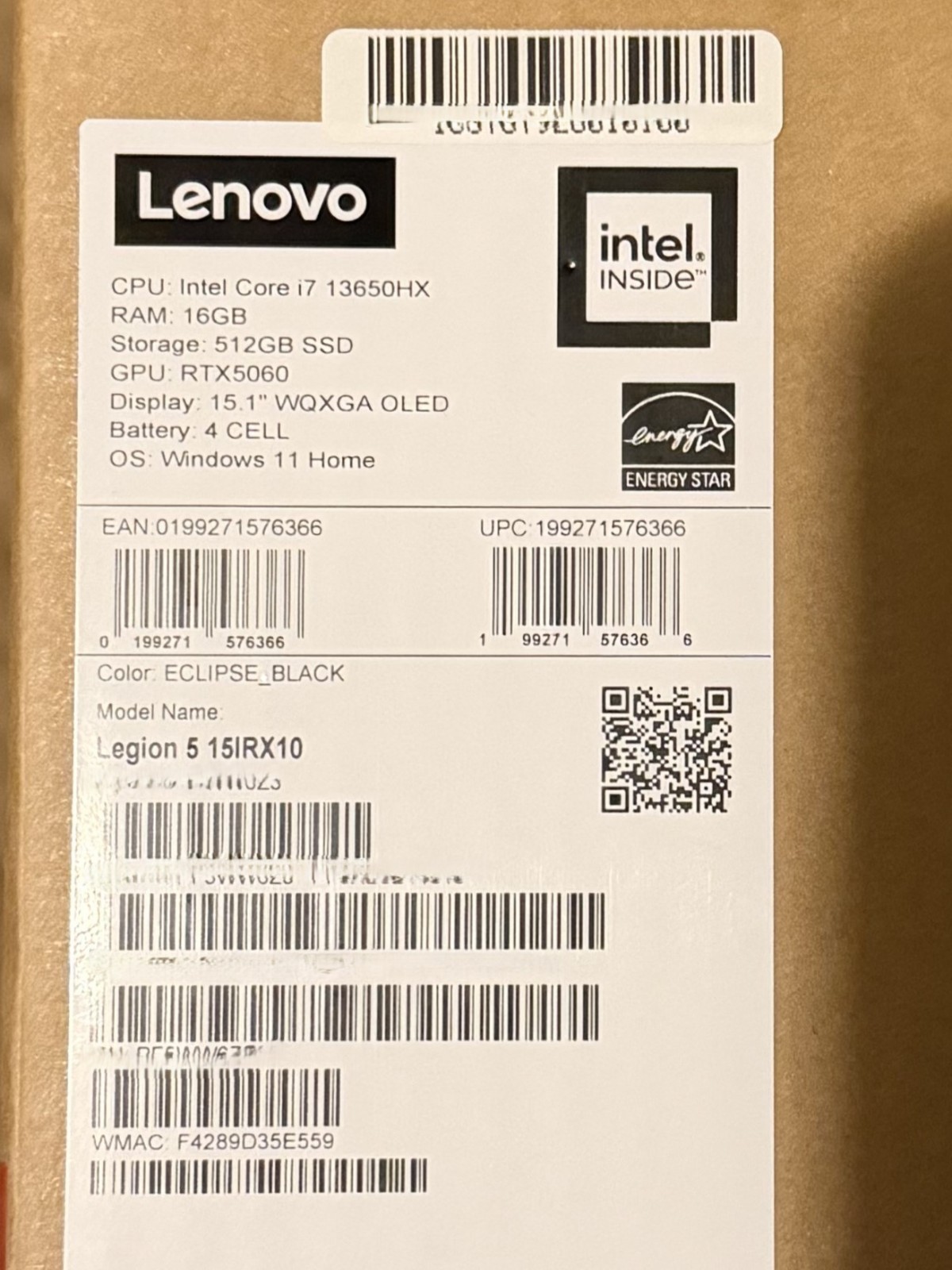 Lenovo Legion 5 15IRX10 i7-13650HX RTX 5060 16GB 512GB OLED NEW