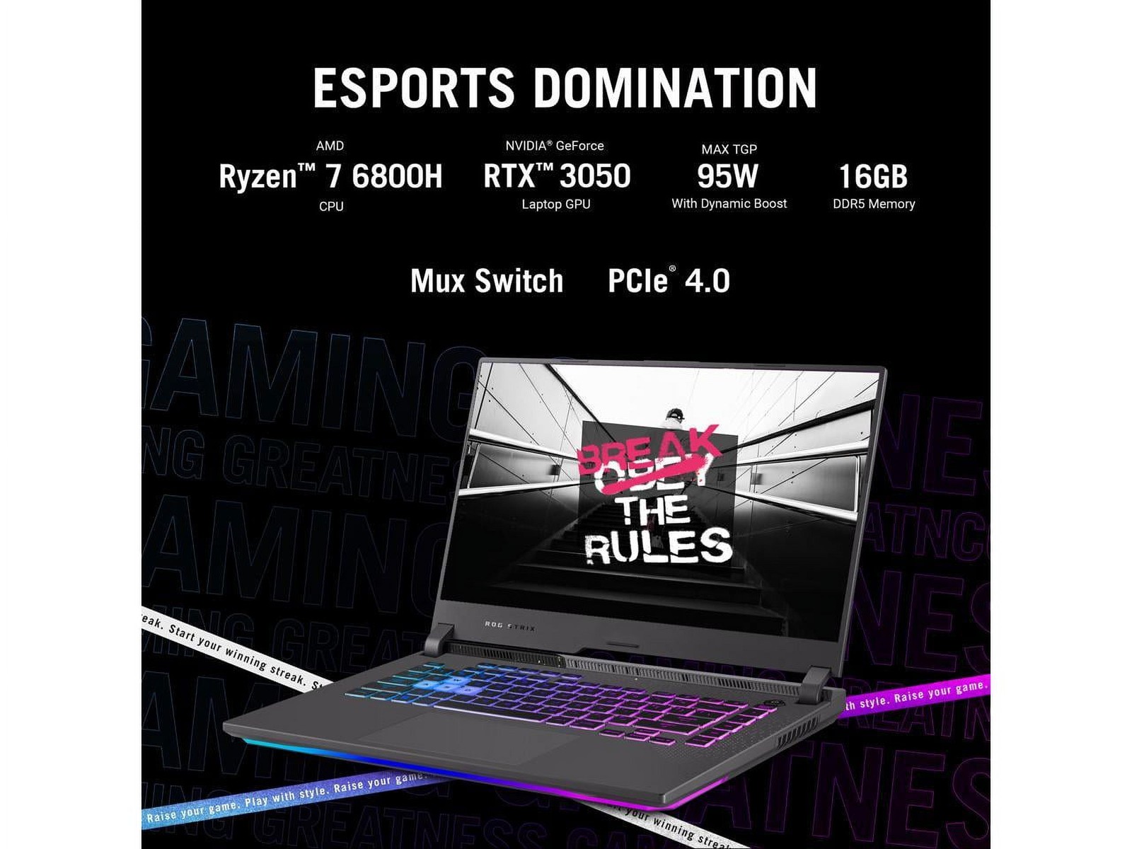 ROG Strix G15 (2022) Gaming Laptop, 15.6″ FHD 144Hz, Geforce RTX 3050, AMD Ryzen