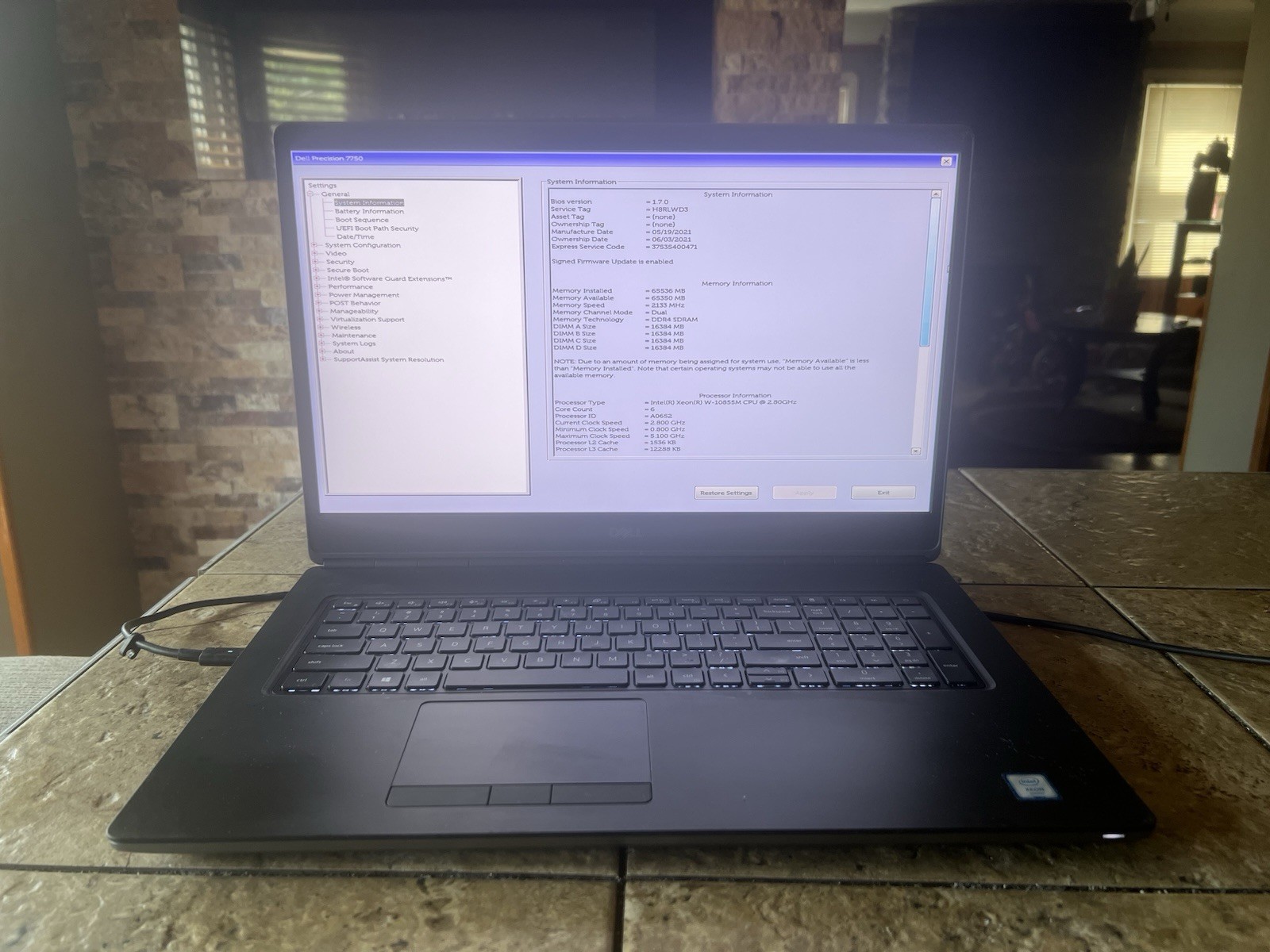 Dell Precision 7750 17.3″ NVIDIA T1000 2.8GHz Intel Xeon W-10855M 64GB 512GB