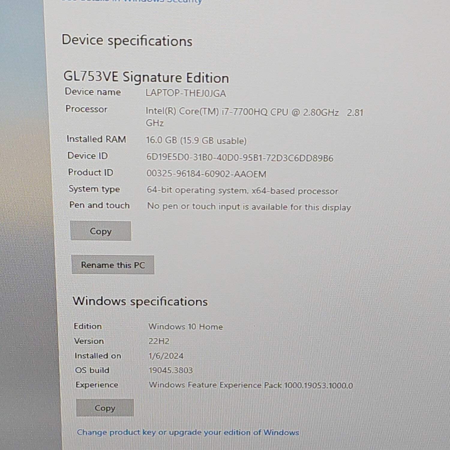 Asus ROG GL753VE 15.6″ i7-7700HQ 2.8GHz 16GB RAM 128GB SSD 1TB HDD GTX 1050 Ti