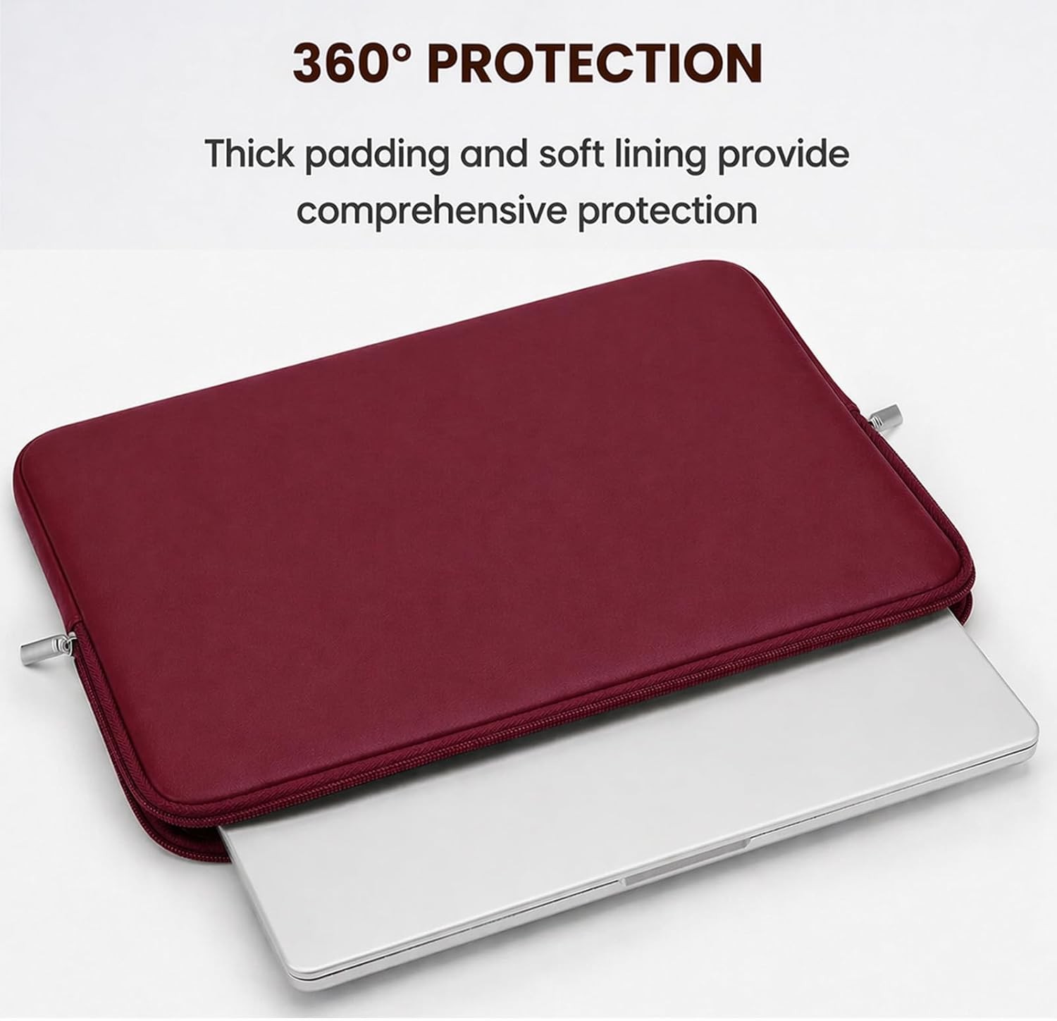 13 Inch Laptop Sleeve Soft PU Leather Case Water Resistant Padded Cover Bag for