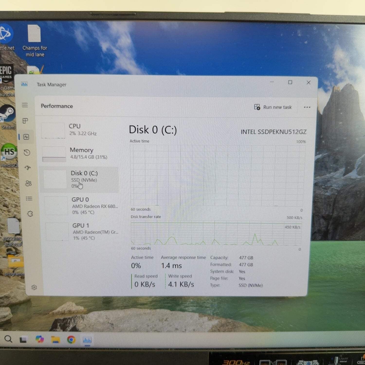 Asus ROG Strix G15 G513QY 15.6″ Ryzen 9 5900HX 3.3GHz 16GB RAM 500GB SSD RX 6800