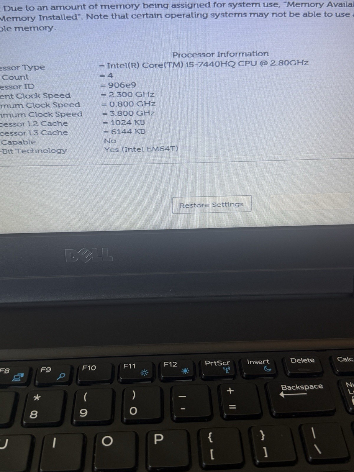 Dell Precision 3520 15.6” i5-7440HQ 2.8GHz M620 READ