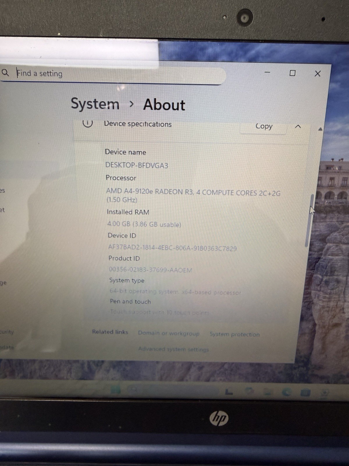 HP Stream 14-DS0035NR 14″ AMD A4-9120e 1.50GHz 4GB RAM 64 GB SSD Windows 11