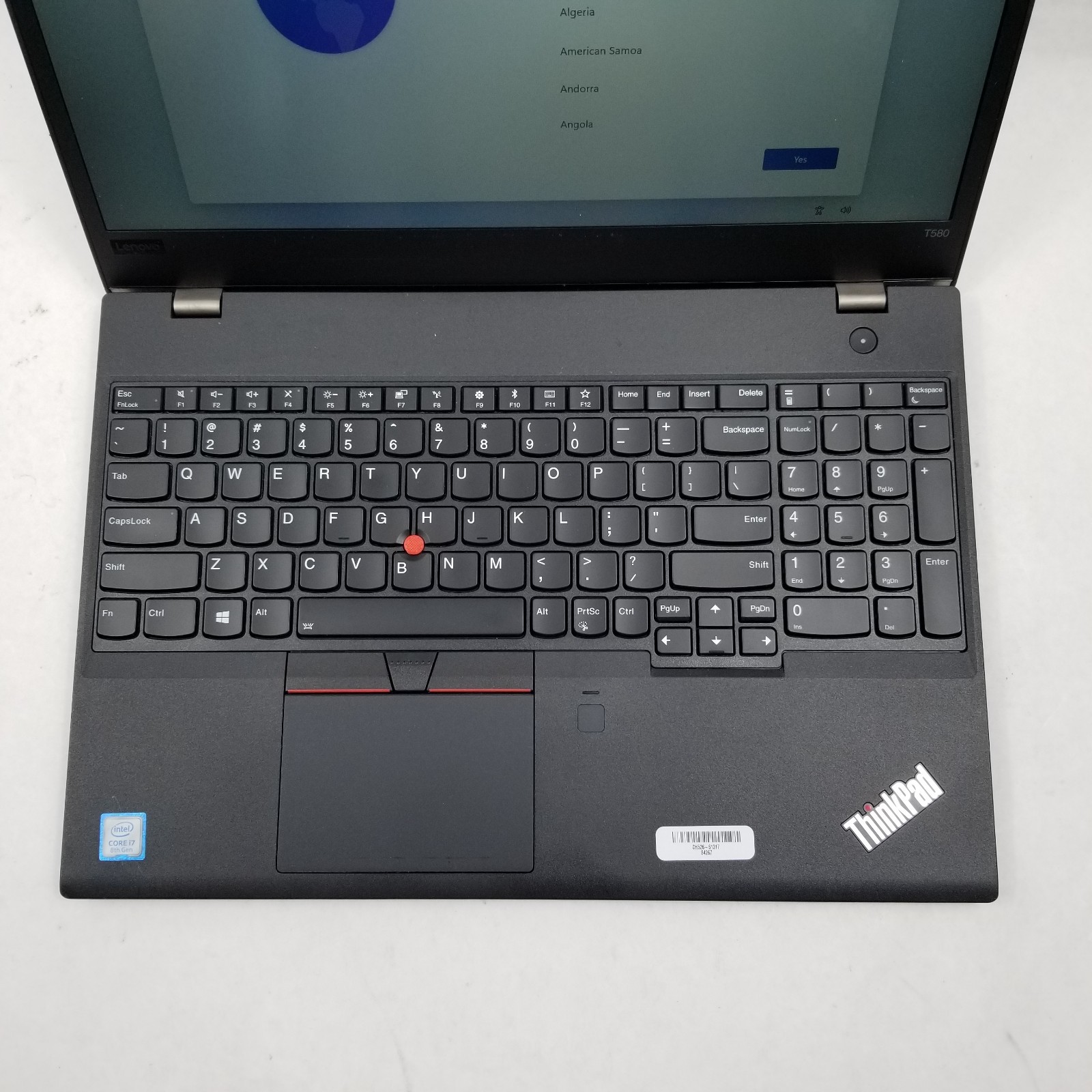 Lenovo ThinkPad T580 Intel Core i7-8550U 1.80GHz 8GB RAM 256GB SSD Win 11 Pro