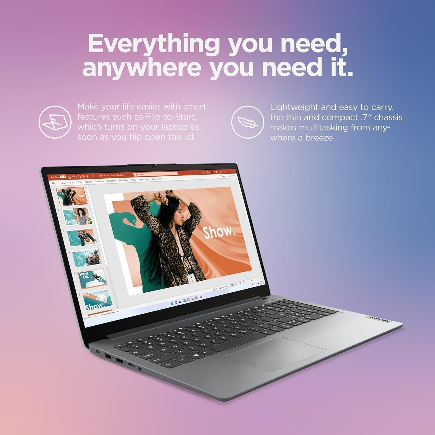 Lenovo Slim Laptop 15.6″ Intel N4500 Up to 36GB RAM & 2TB SSD Win11 PRO+OFFICE