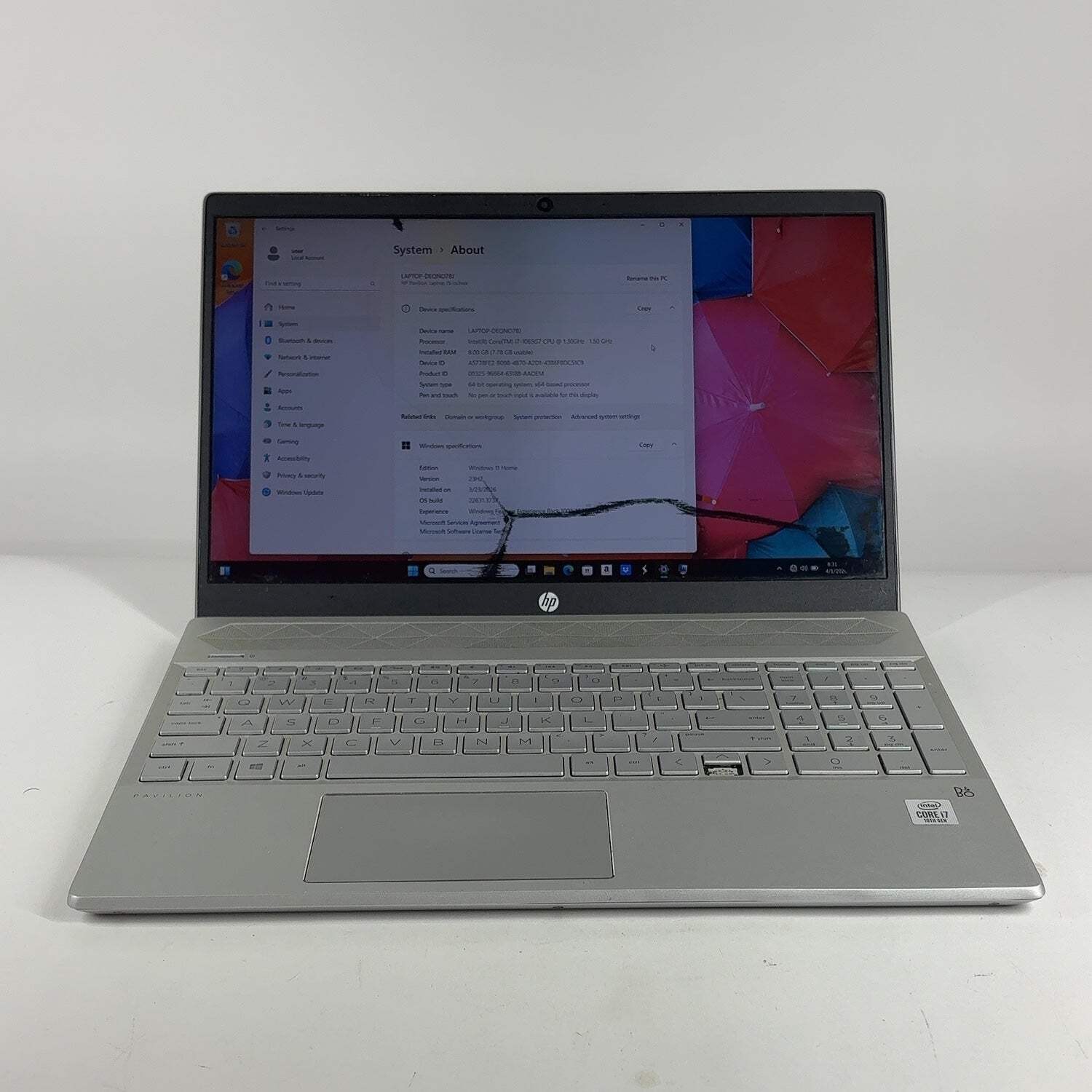 Broken HP Pavilion 15-CS3067ST 15.6″ i7-10510U 1.3GHz 8GB RAM 1TB SSD