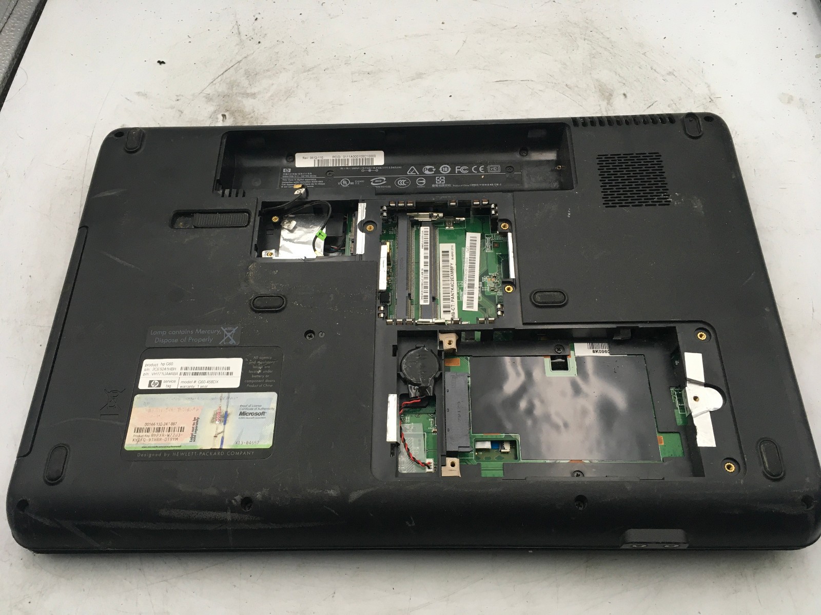 HP G60 458DX – FOR PARTS/REPAIR – INTEL PENTIUM T4200 – NO RAM – READ DESC – BB