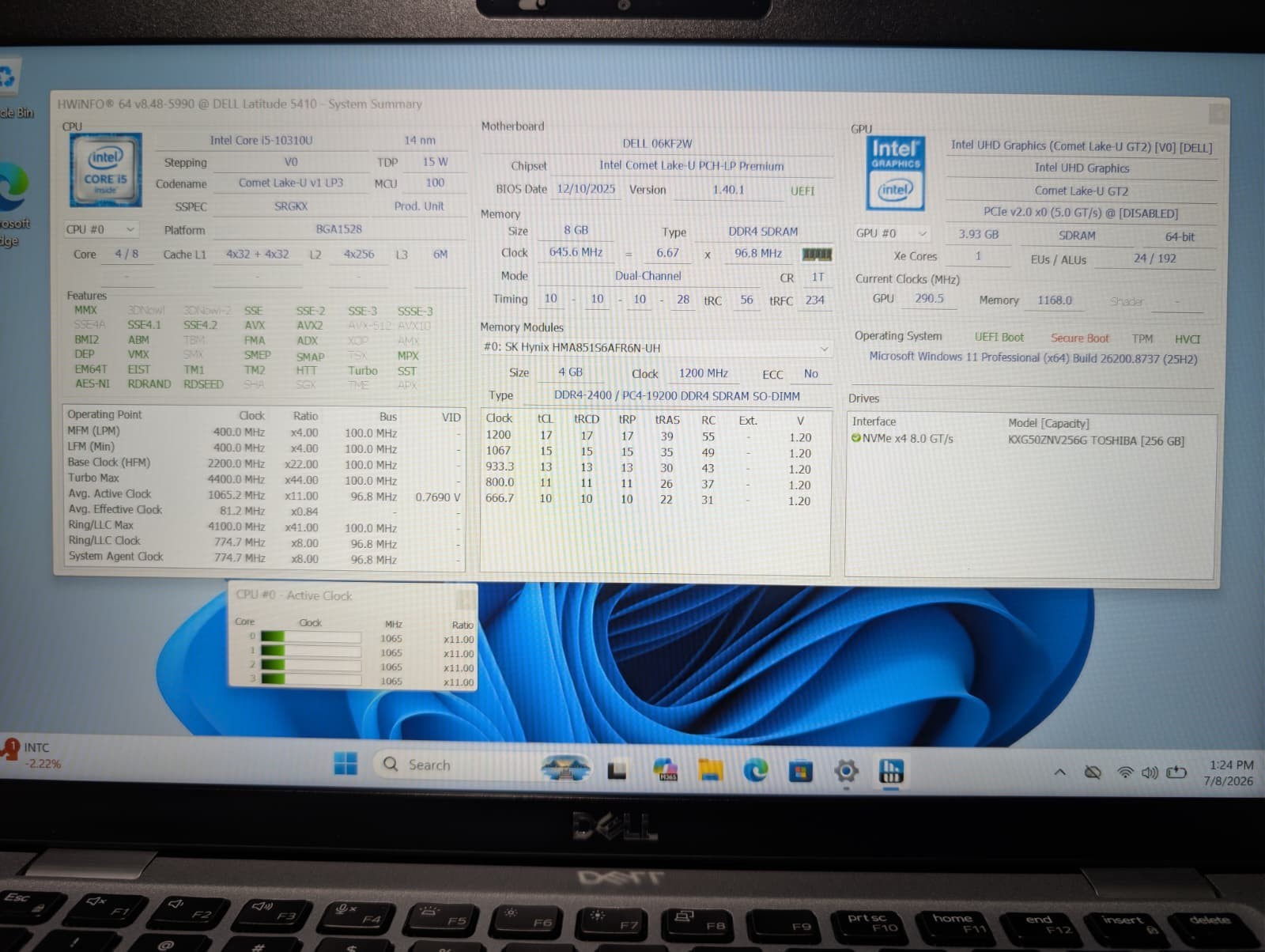Dell Latitude 5410 | i5 10th Gen 8GB RAM 256GB NVMe SSD | FHD Backlit Win 11 Pro