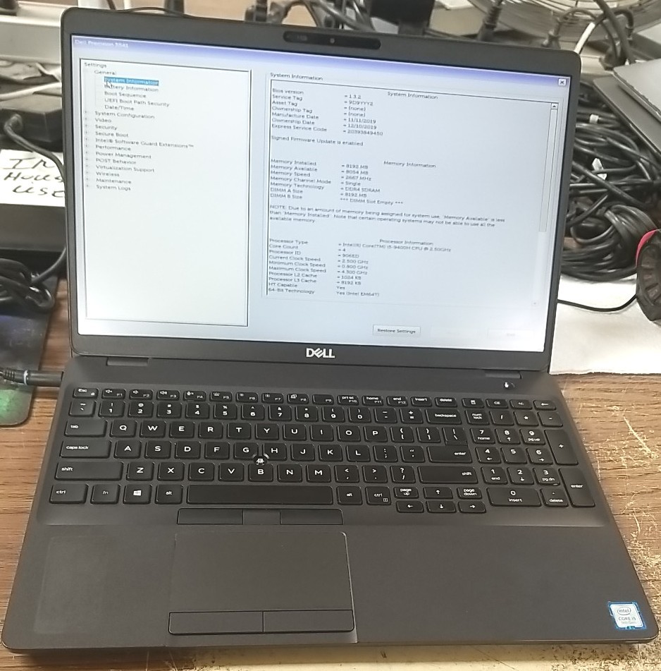 Dell Precision 3541 Laptop 15.6″ – Intel Core i5-9400H – 8 GB Ram- No SSD Read⬇️