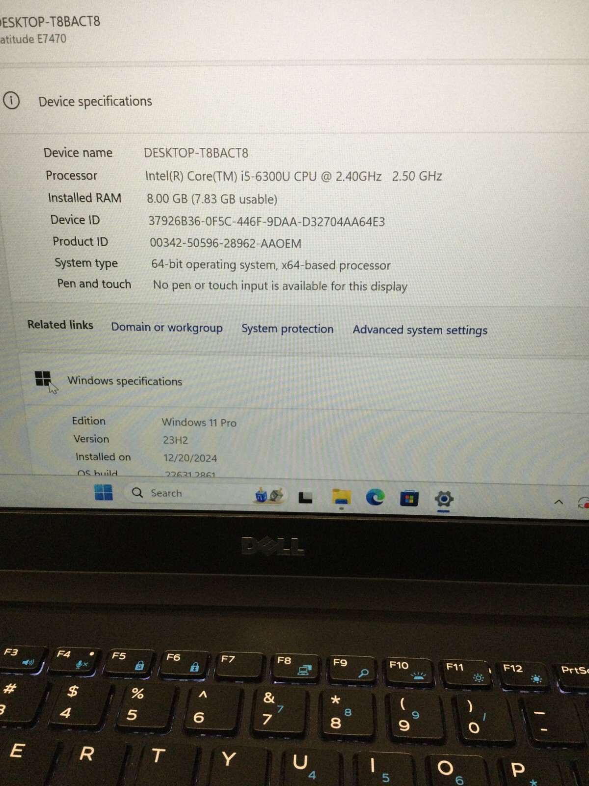 Dell Latitude E7470 14″ 128 SSD Core i5 6th Gen 2.40GHz 8GB windows 11 pro